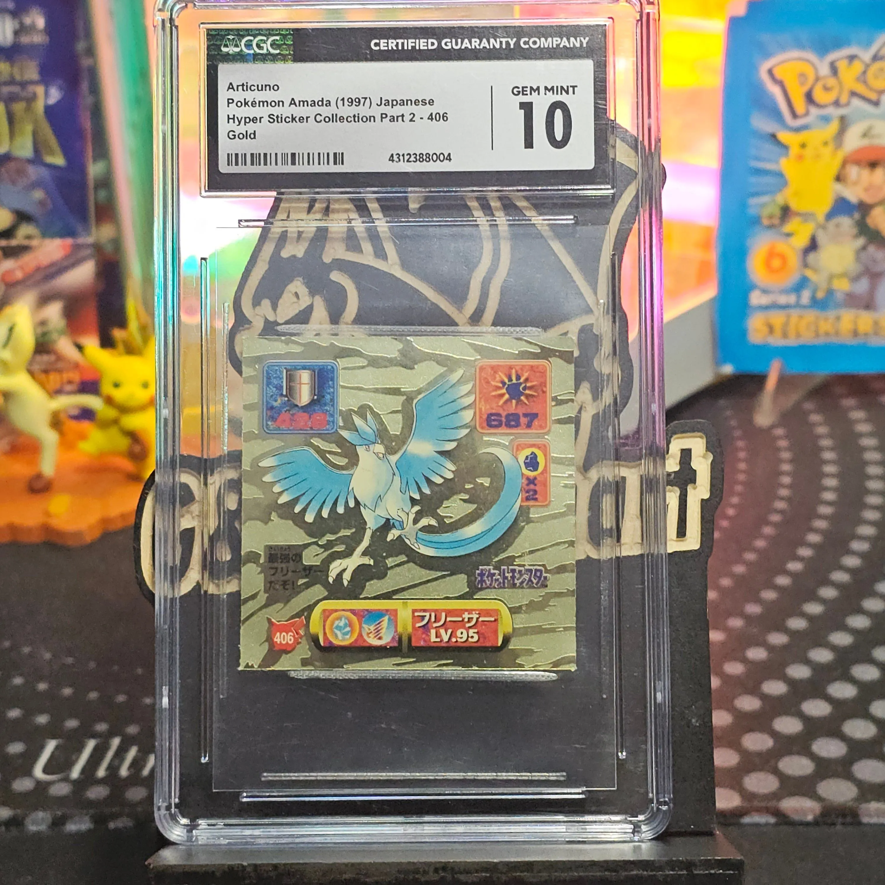 Product image for 1997 Articuno Gold Hyper Sticker Series 2 CGC 10