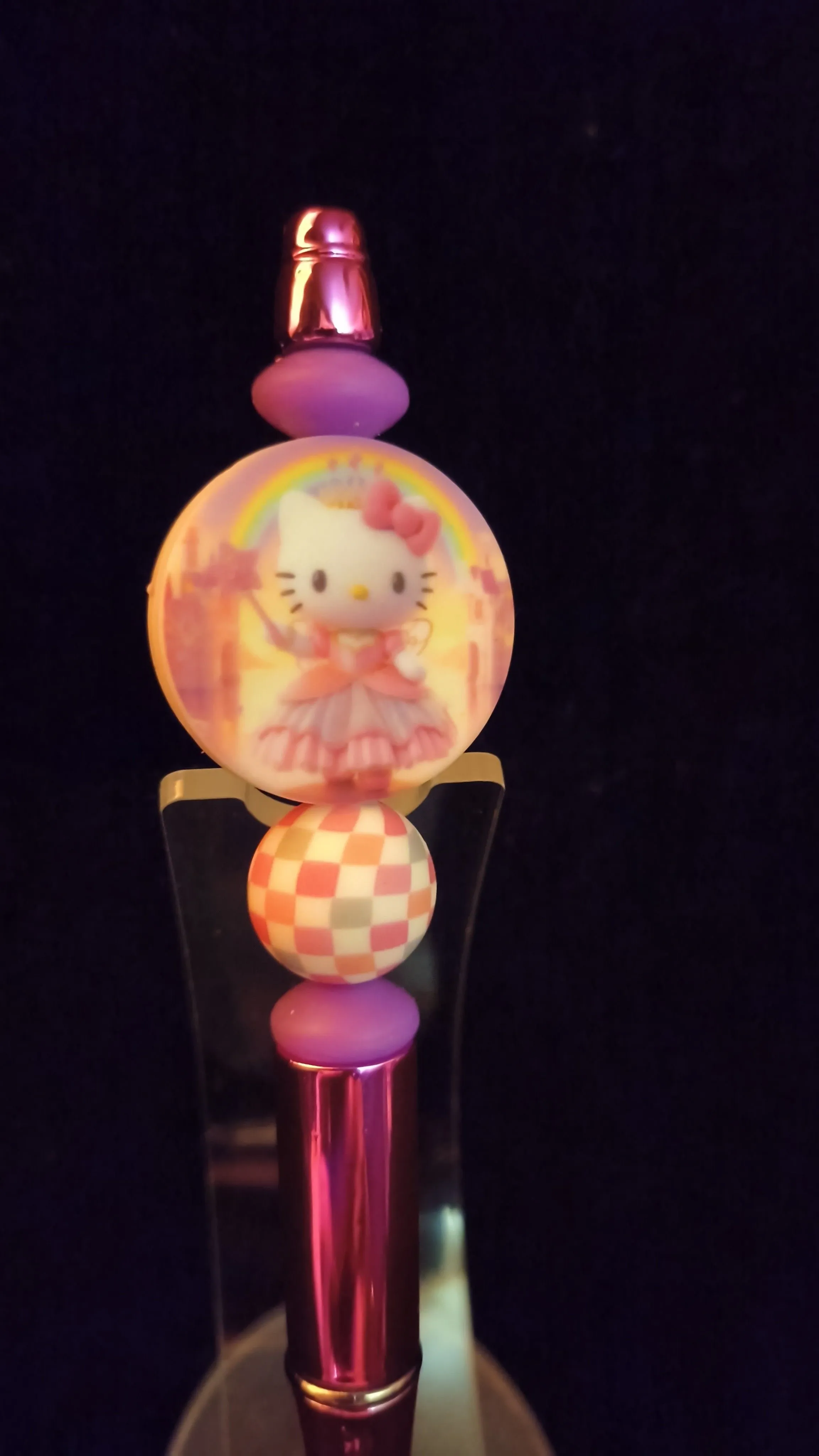Product image for Beadable Pens - Pink Chrome Hello Kitty #424