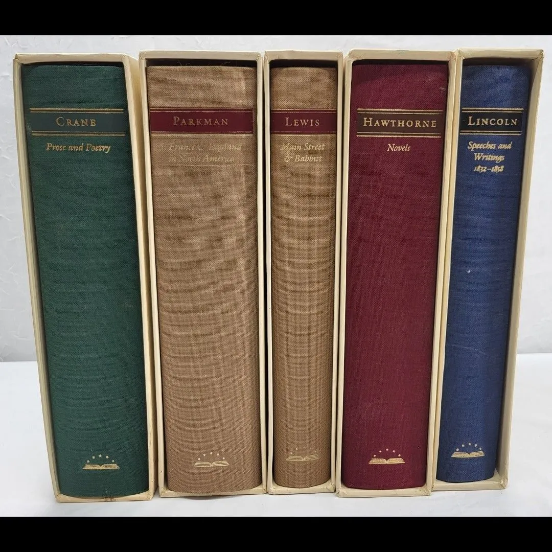 Product image for Vintage Library Of America Hardcover Books W/Slip-Cases 1st, 2nd, 4th, 5th Print