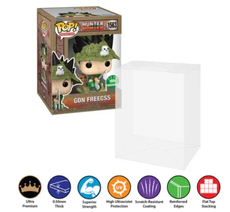 Product image for 1X GON FREECSS Pop Protectors for Funko (0.50mm thick, UV & Scratch Resistant) 6.25h x 4.5w x 4.5d