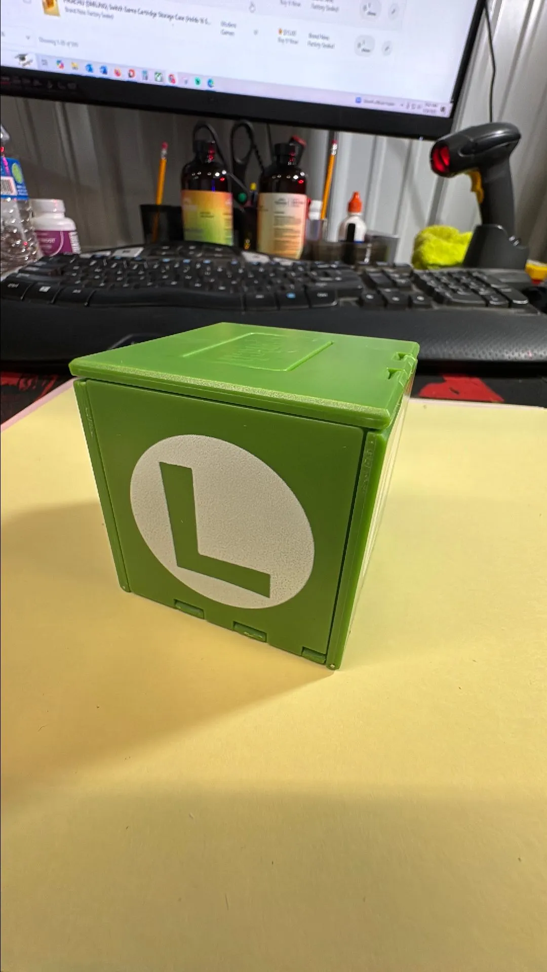 Product image for LUIGI Switch Game Cartridge Storage Case (Holds 16 Switch Cartridges)