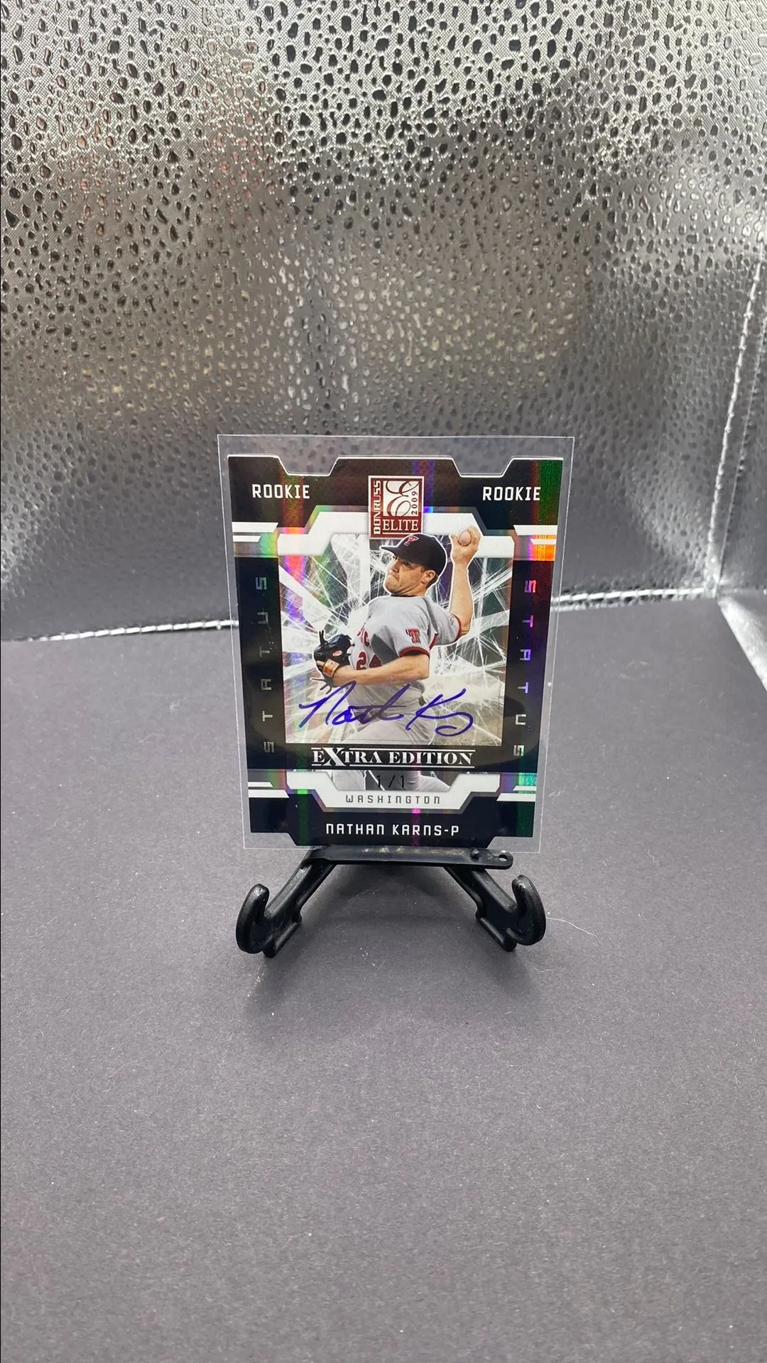 Product image for Nathan Karns 2009 Donruss Elite Extra Edition Rookie Auto Black #1/1     Nationals