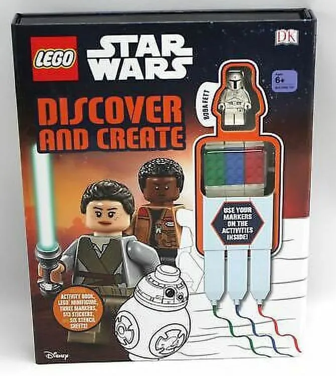 Product image for NEW Discover and Create (Star Wars: LEGO) with Minifigure sw0631 Boba Fett - White, Detailed Pattern