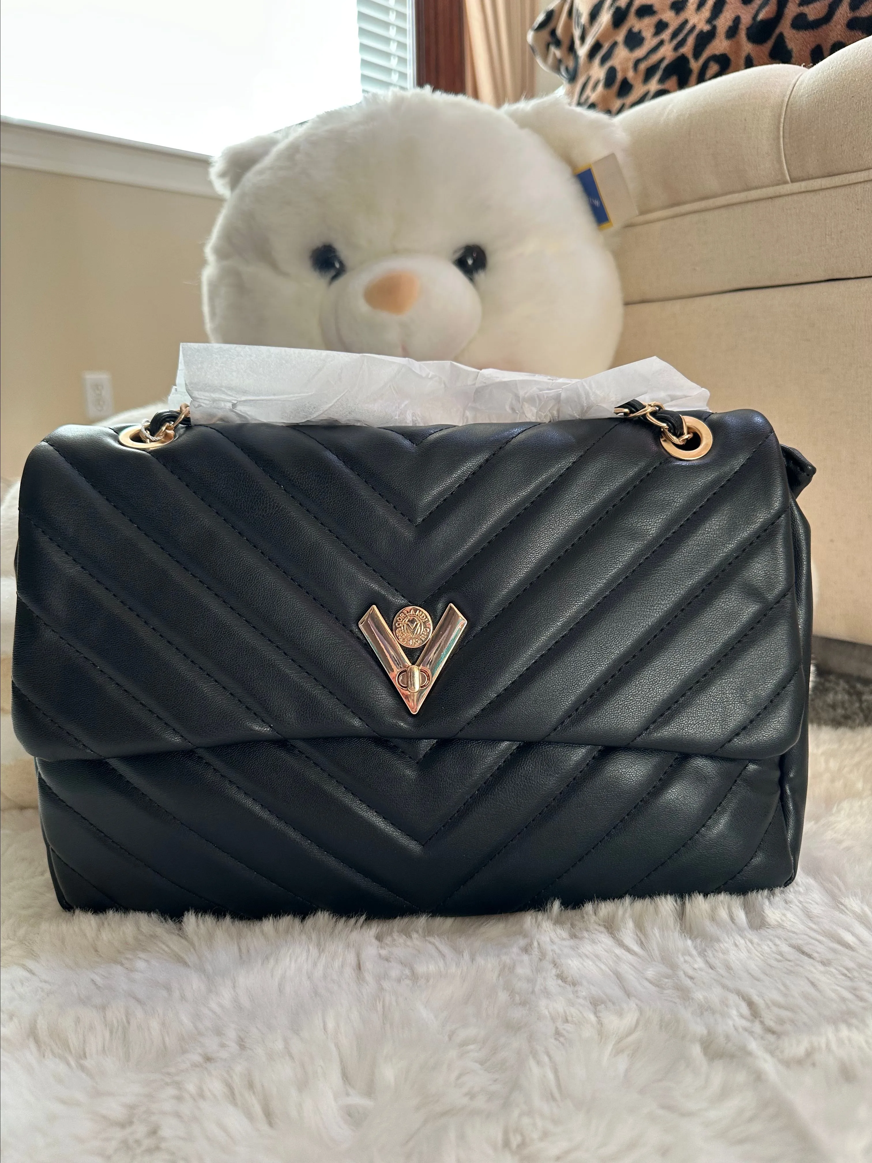 Product image for 311. NEW! Beautiful Valentino Orlandi handbag or crossbody color black with gold
