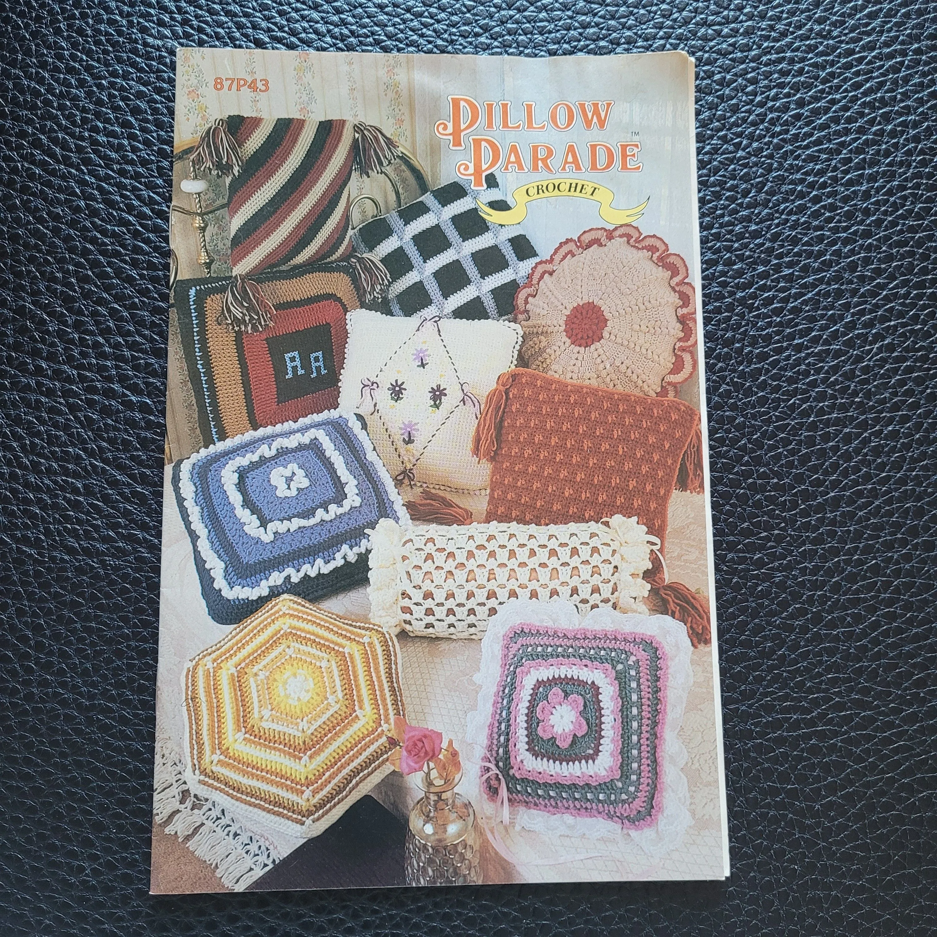Product image for vintage crochet pattern booklet. pillow parade.