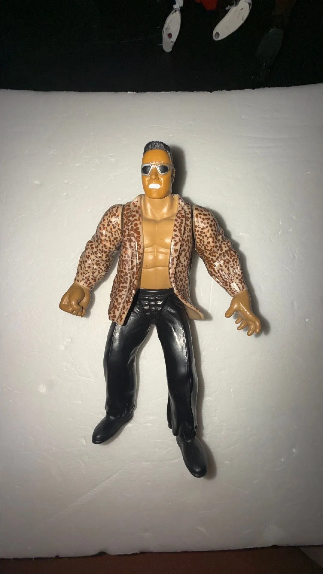 Product image for 1998 Jakks WWF Expect No Mercy Rock W/Leopard Jacket Figure