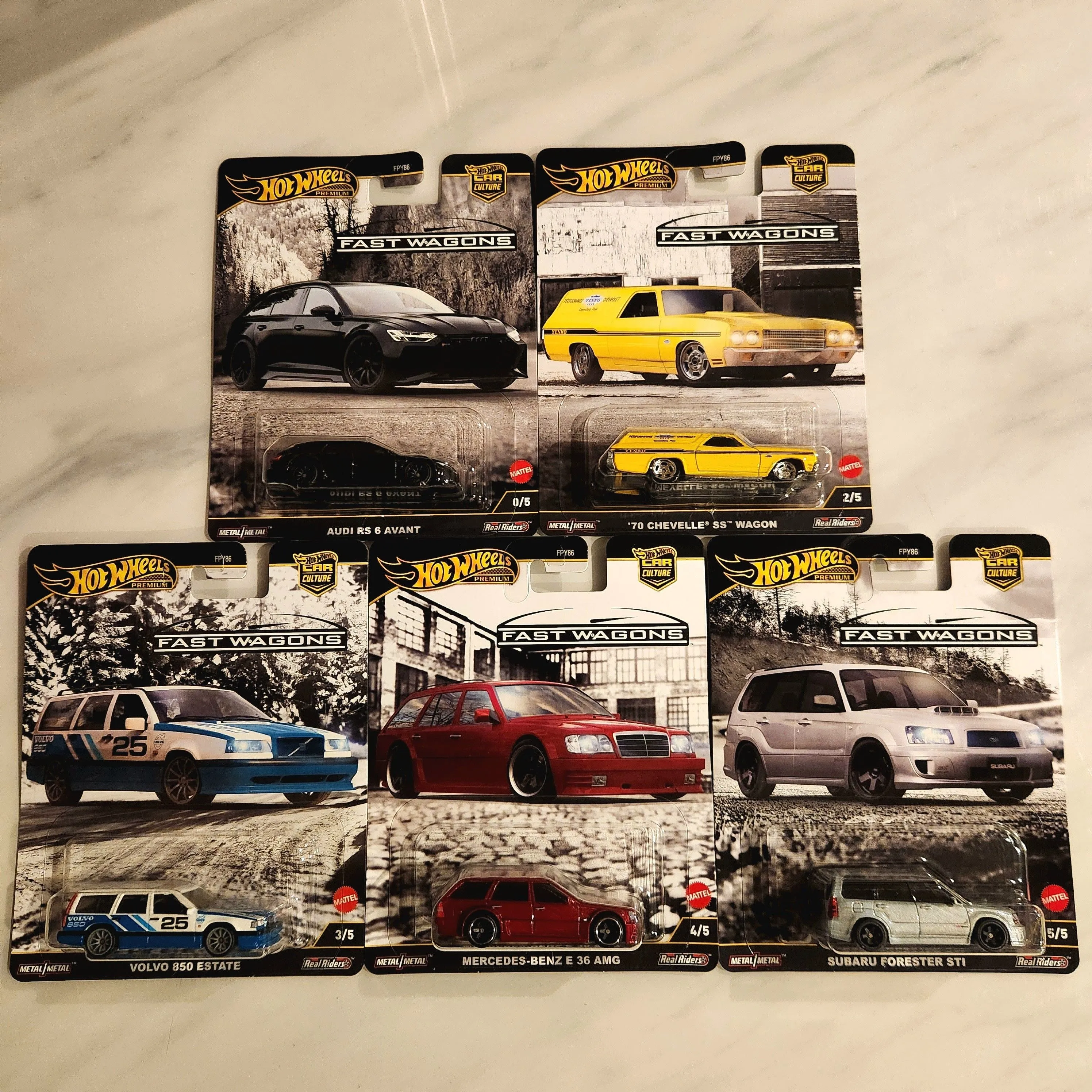 Product image for Hot Wheels Premium 2025 Fast Wagons Set Complete w CHASE IN HAND
