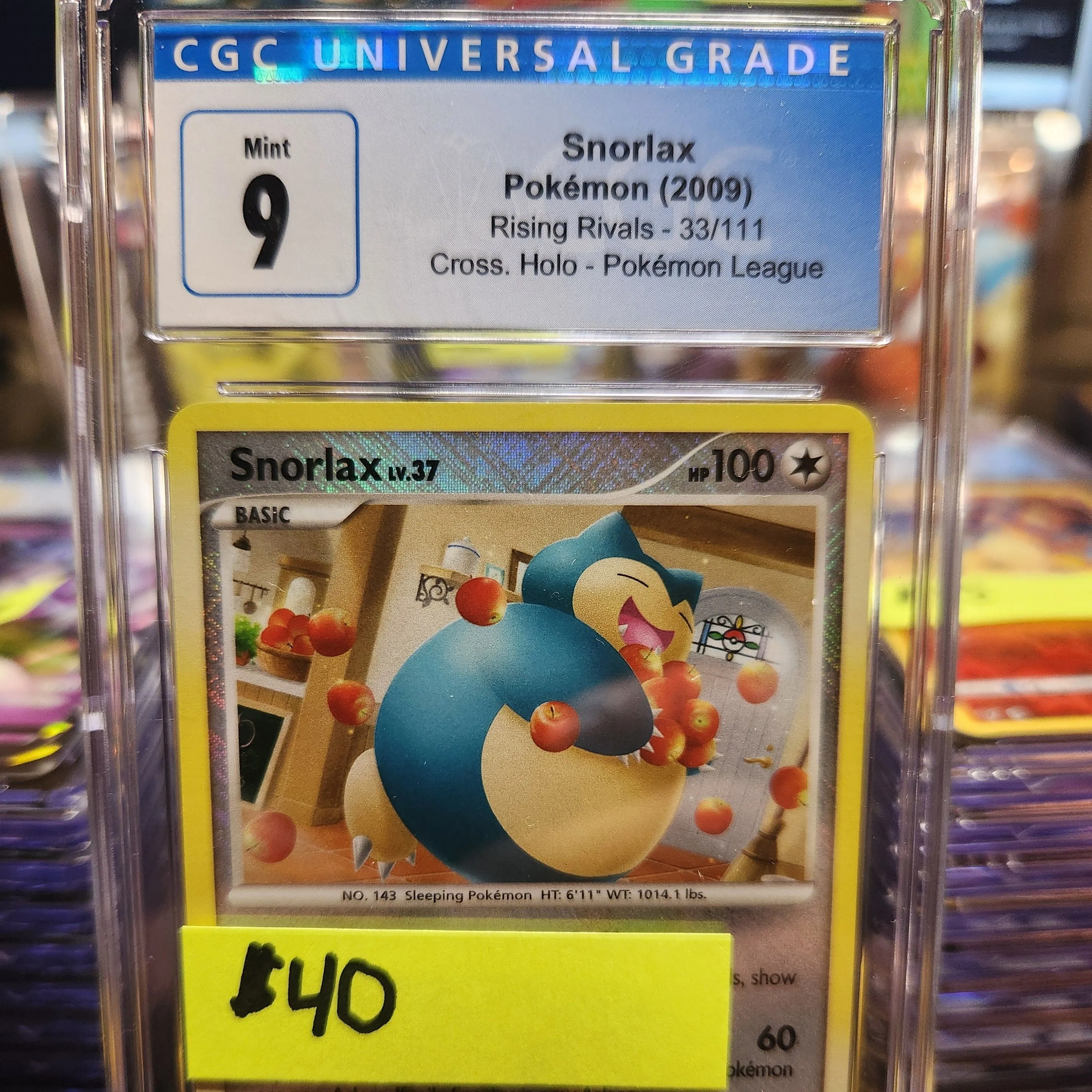 Product image for CGC mint 9 snorlax cross holo rising rivals