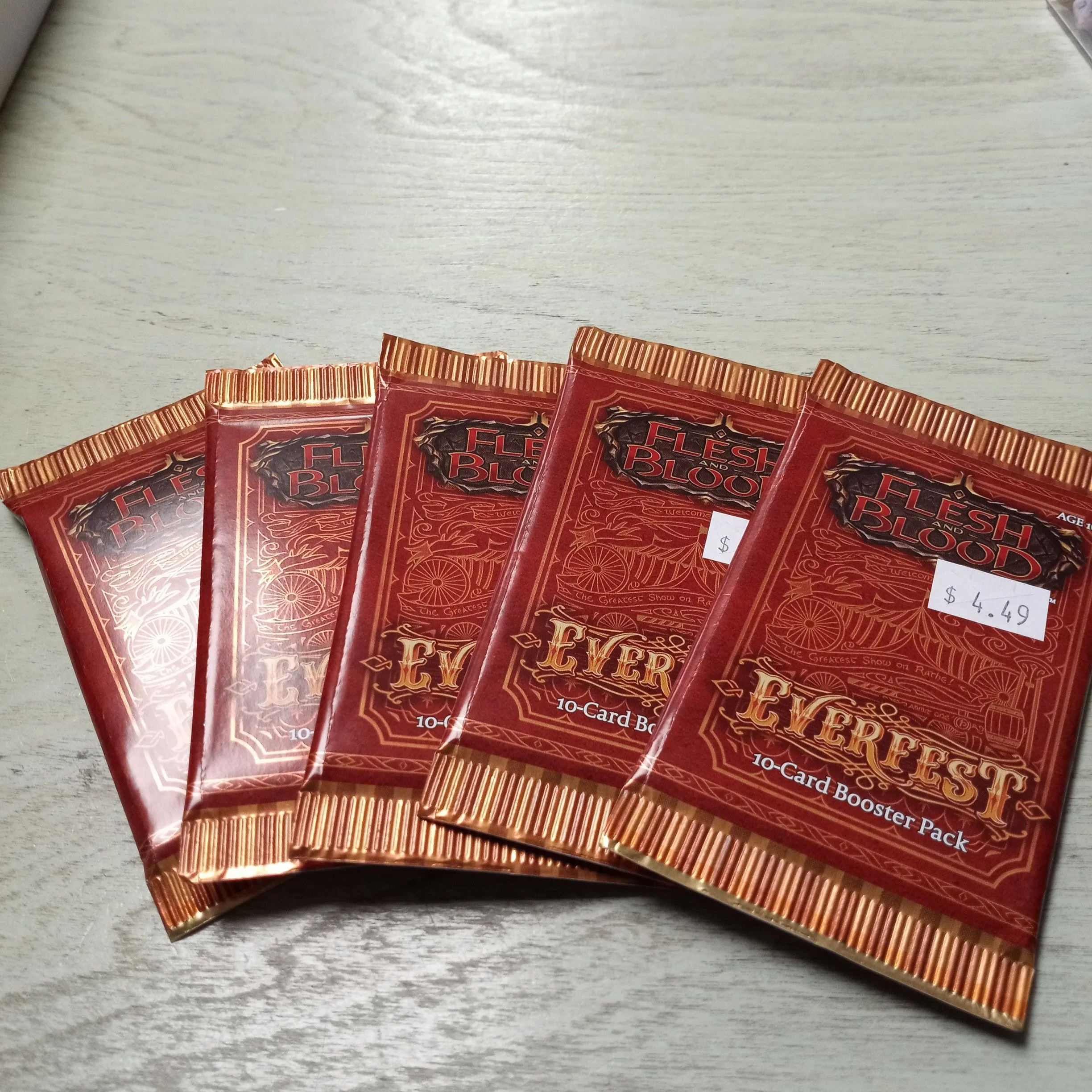 Product image for Flesh & Blood Everfest Booster Pack Lot of 5