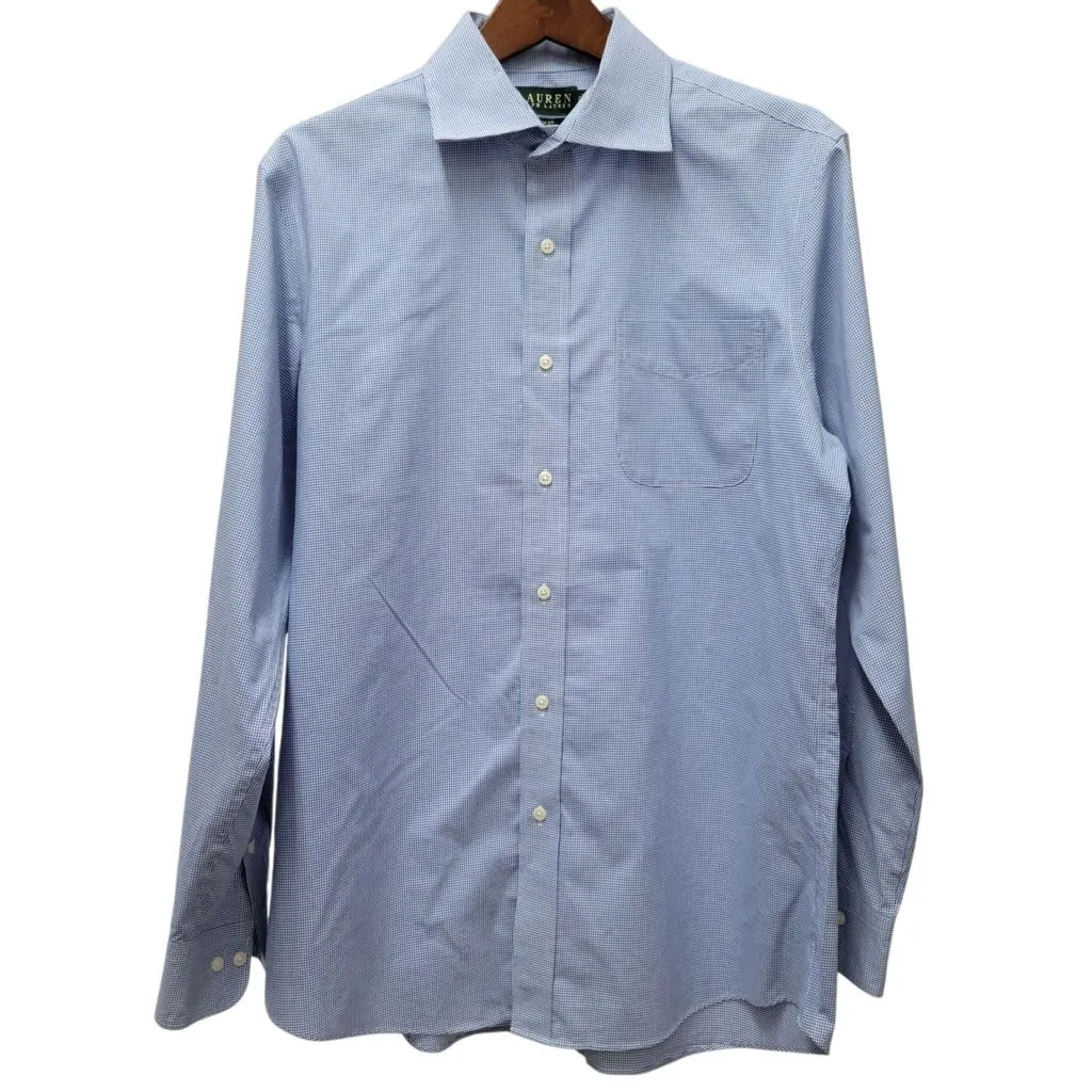 Product image for Lauren Ralph Lauren Slim-Fit Non-Iron Long-Sleeves Shirt Size 16.5 34/35