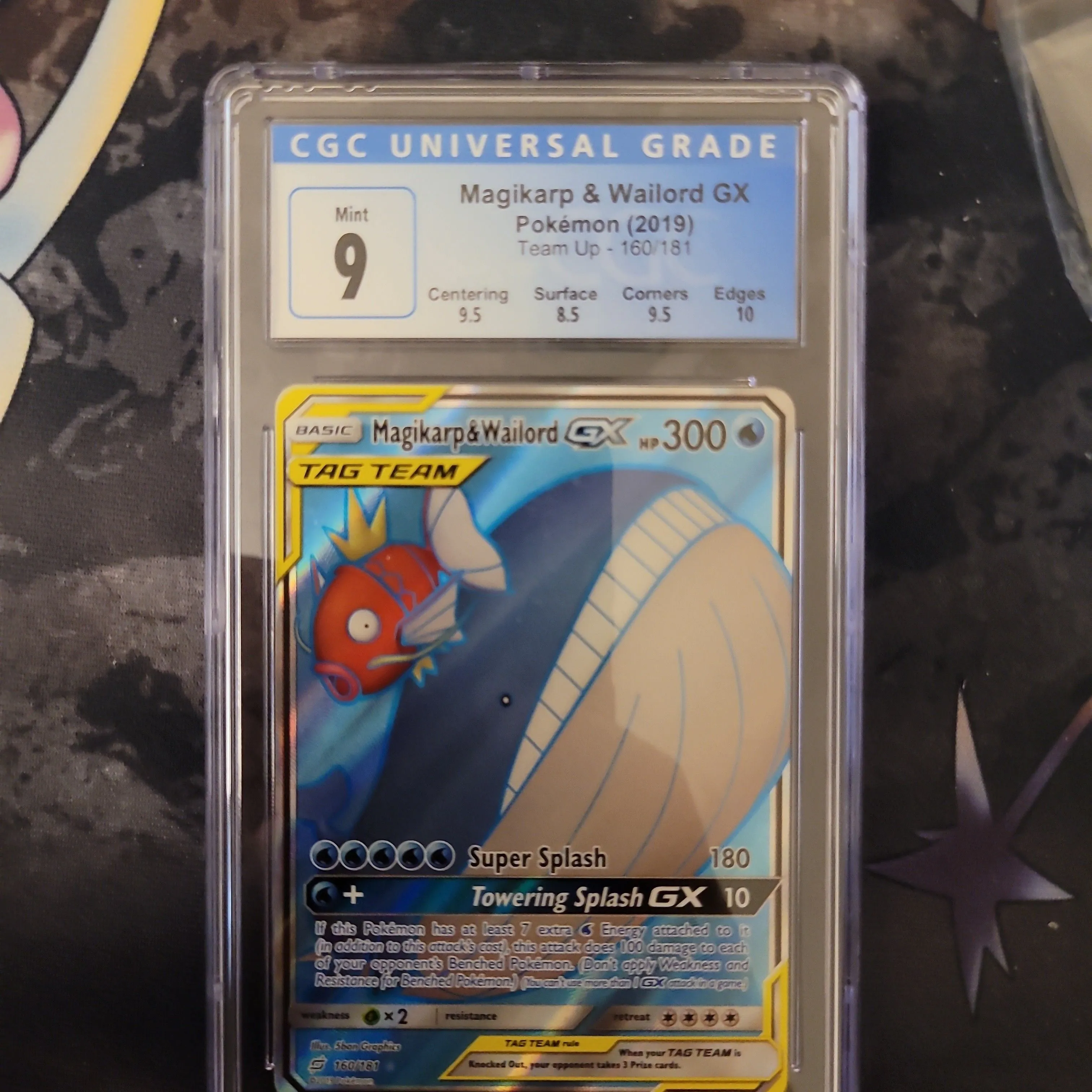 Product image for 2019 Team Up Magikarp & Wailord GX  CGC 9.0