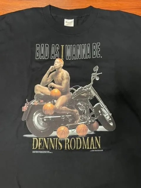 Product image for 1996 Dennis Rodman "Bad As I Wanna Be" Size 2XL Player Tee 