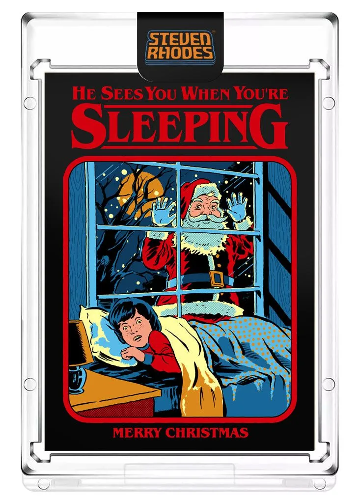 Product image for Steven Rhodes “He Sees You When You're Sleeping” Collectible Art Card (Serial Number LE #/199) Atomic Foil Variant