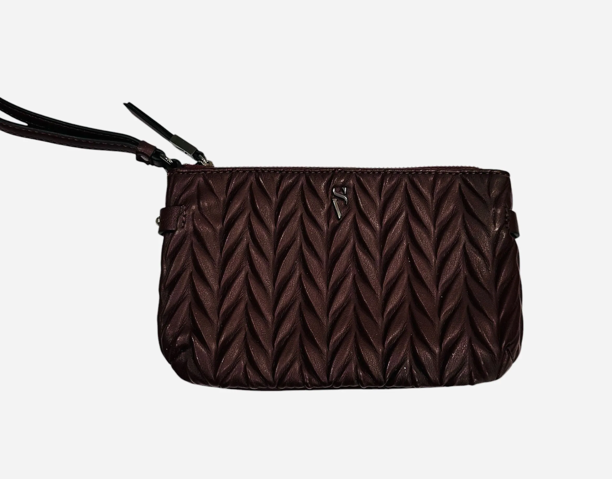 Product image for Simply Vera Vera Wang Quilted Dark Burgundy Wristlet