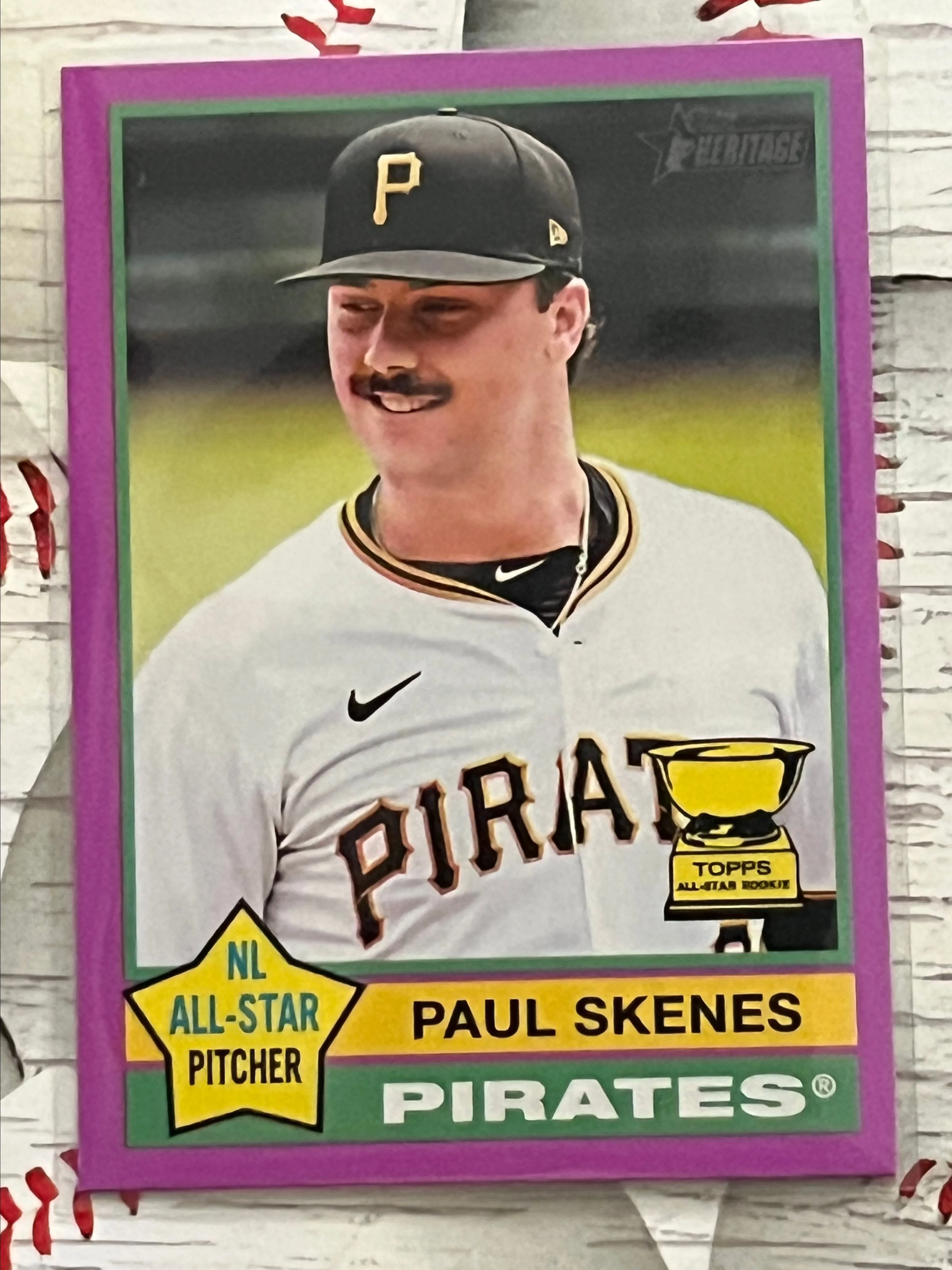 Product image for 2025 Topps Heritage Paul Skenes Light Purple Rookie Cup Pirates