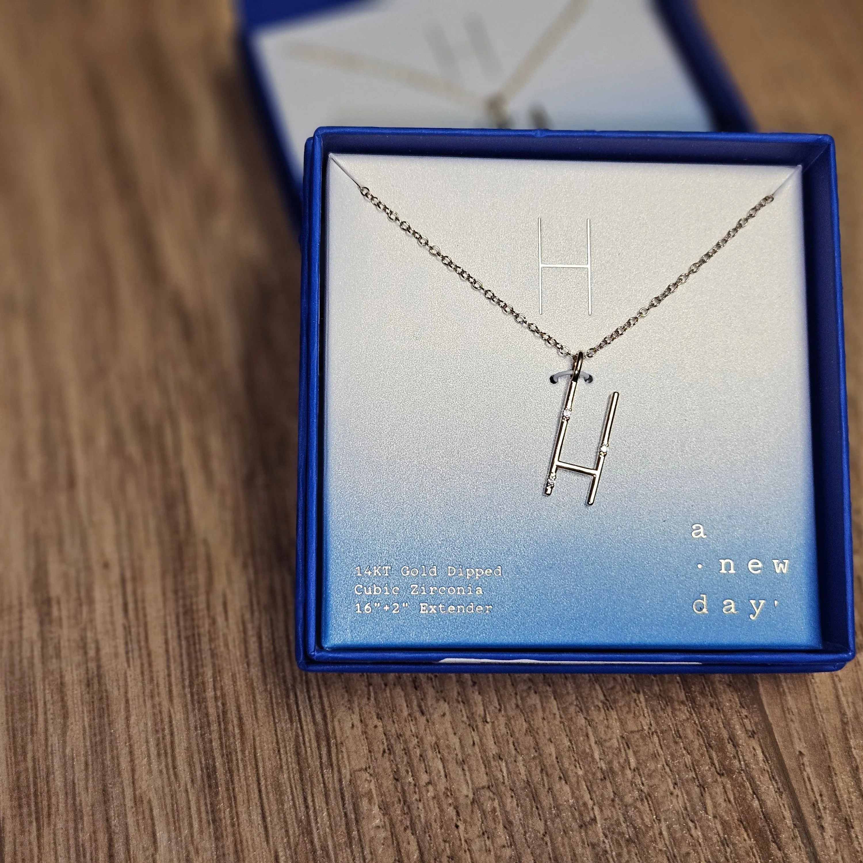 Product image for A New Day Yellow Gold Toned H Initial Necklace NIB