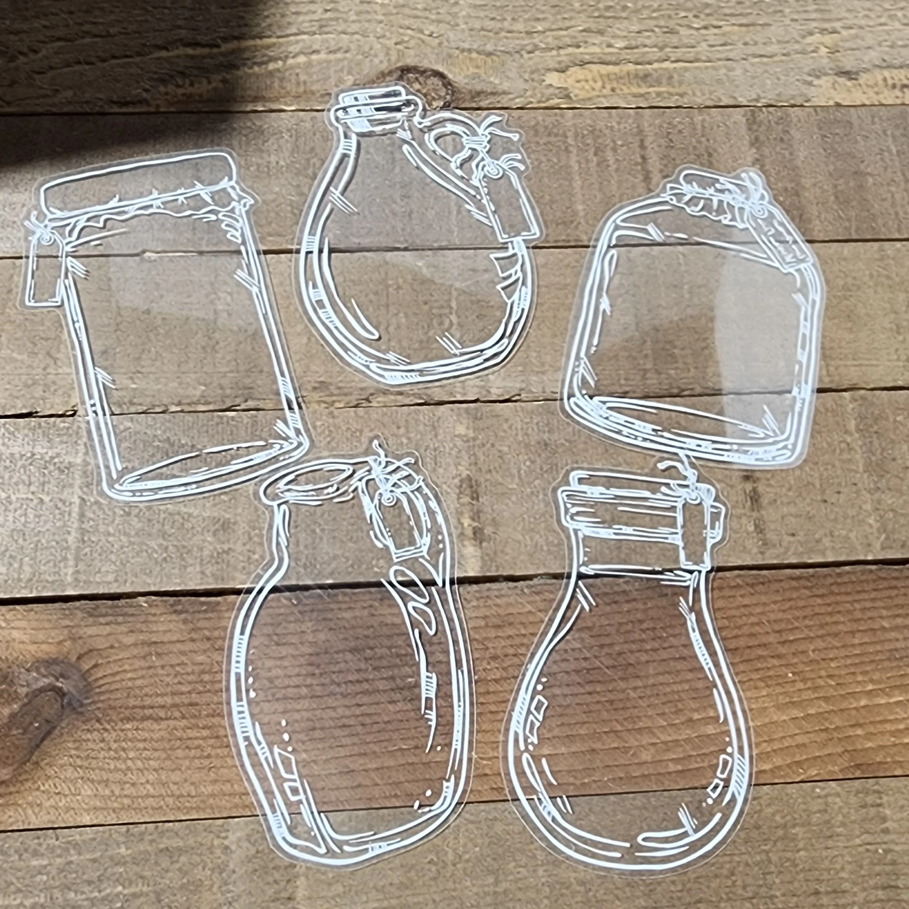 Product image for A gift to chat or self- 5 clear bottle stickers lot