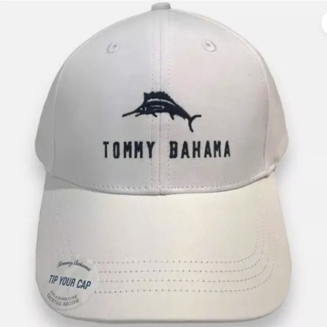 Product image for NEW Tommy Bahama 5-Panel Hat Strap Back Adjustable White (60.5)