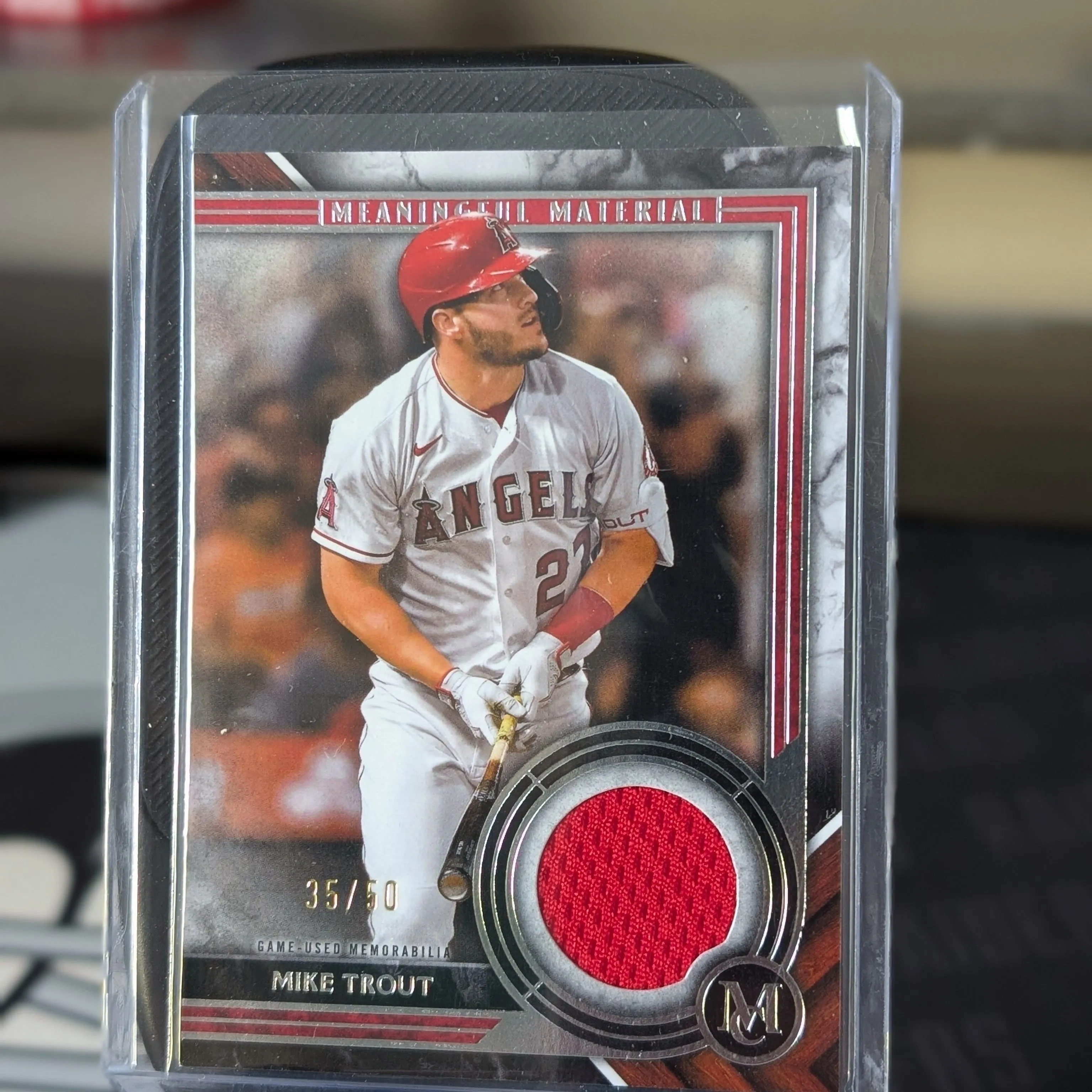 Product image for Mike Trout 2022 Topps Museum Collection Meaningful Material Relic Card 35/50