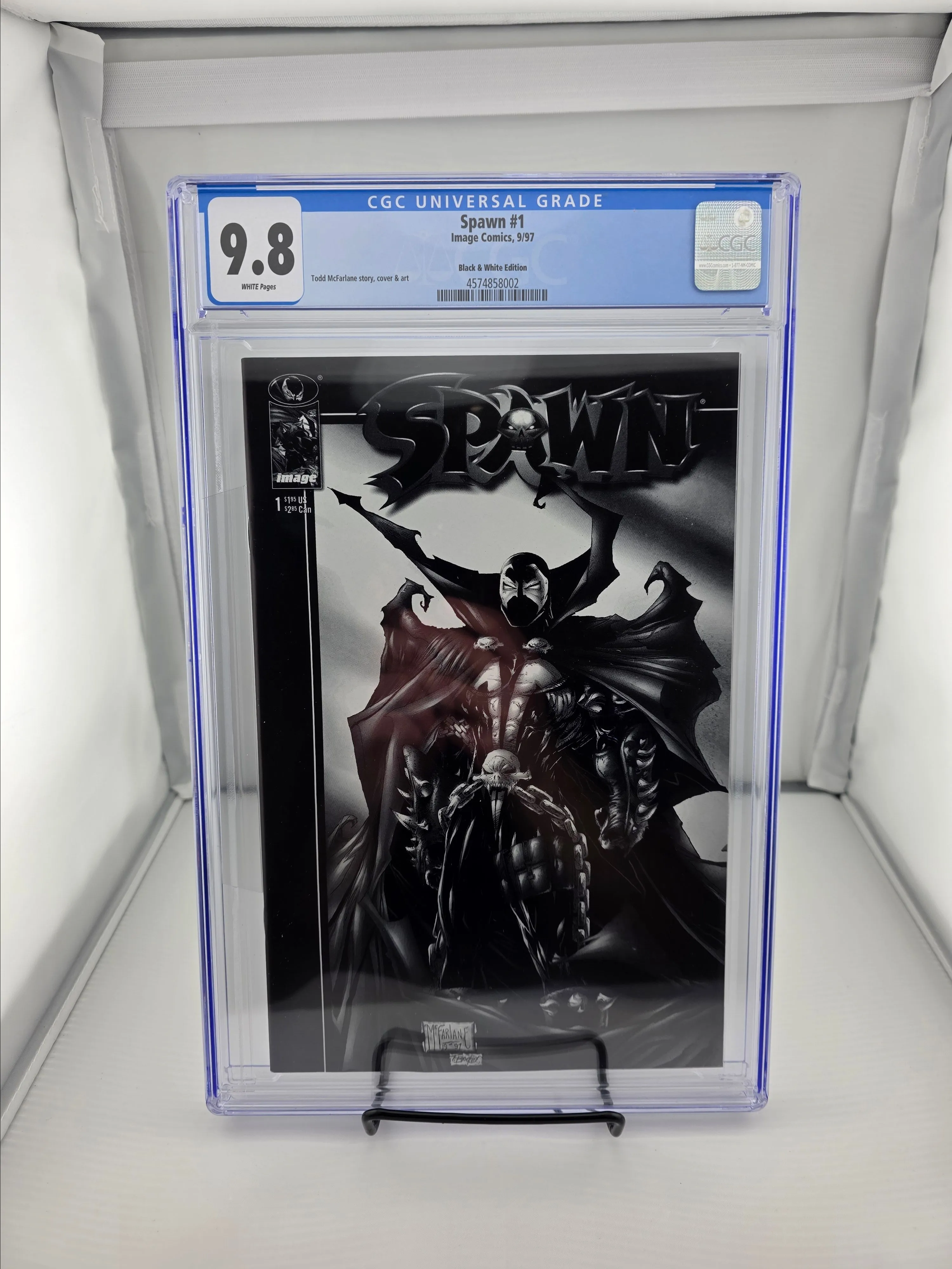 Product image for Spawn #1 CGC 9.8 RARE Black and White Variant - Image Comics 1997