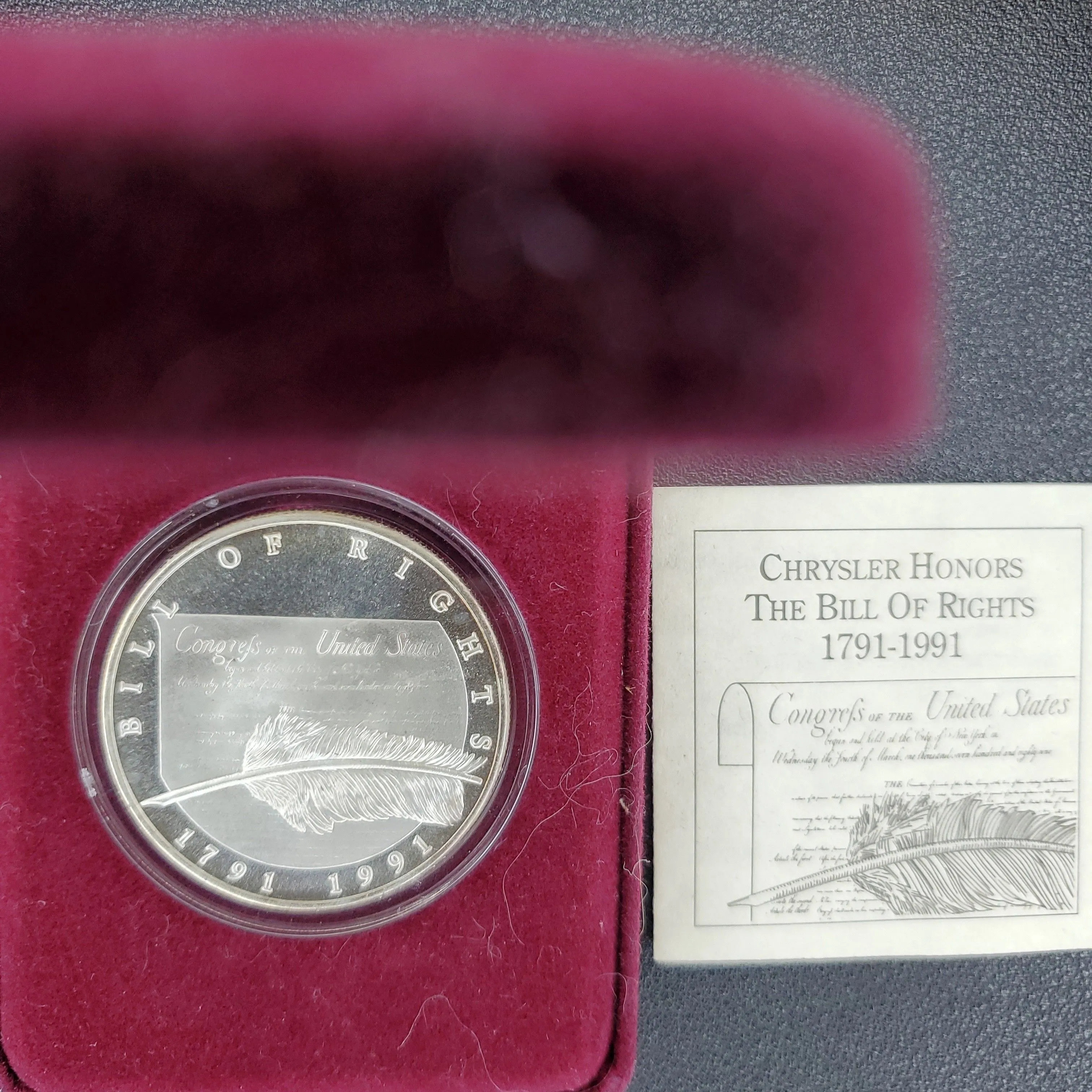 Product image for 1991 Chrysler 1 oz silver round