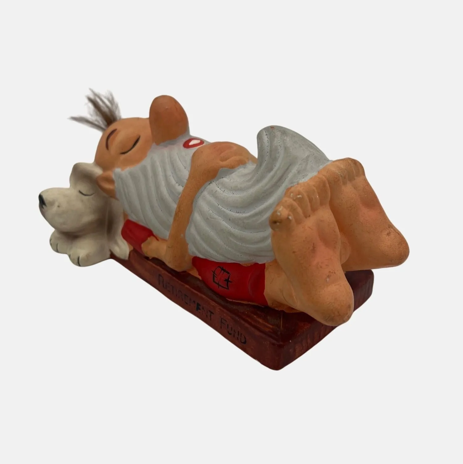 Product image for Vintage Dabs Japan Figural Ceramic Bank Old Man w/ Dog Sleeping Retirement Fund