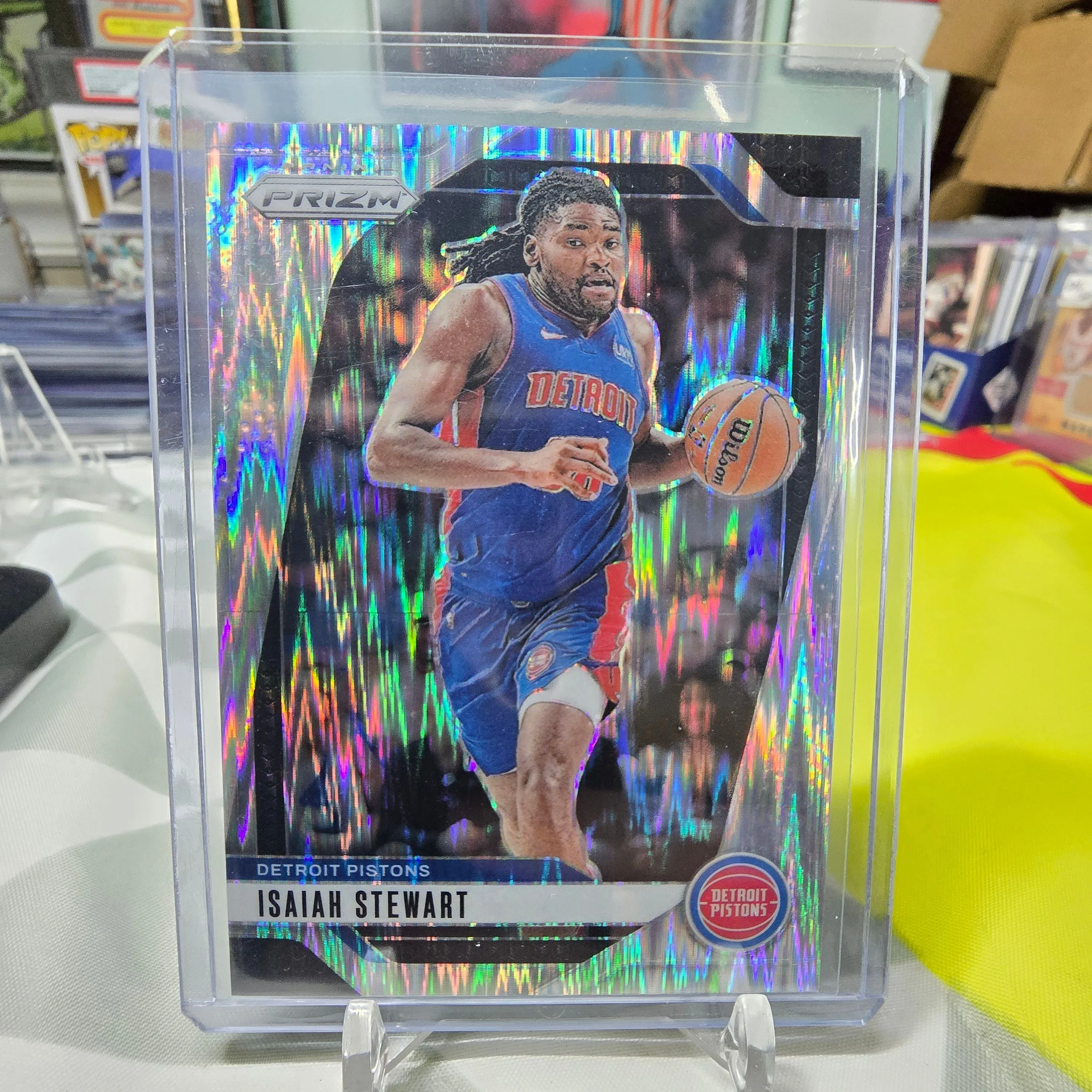 Product image for 2024-25 Panini Prizm Isaiah Stewart /249 Skewed Prizm #106 Detroit Pistons 