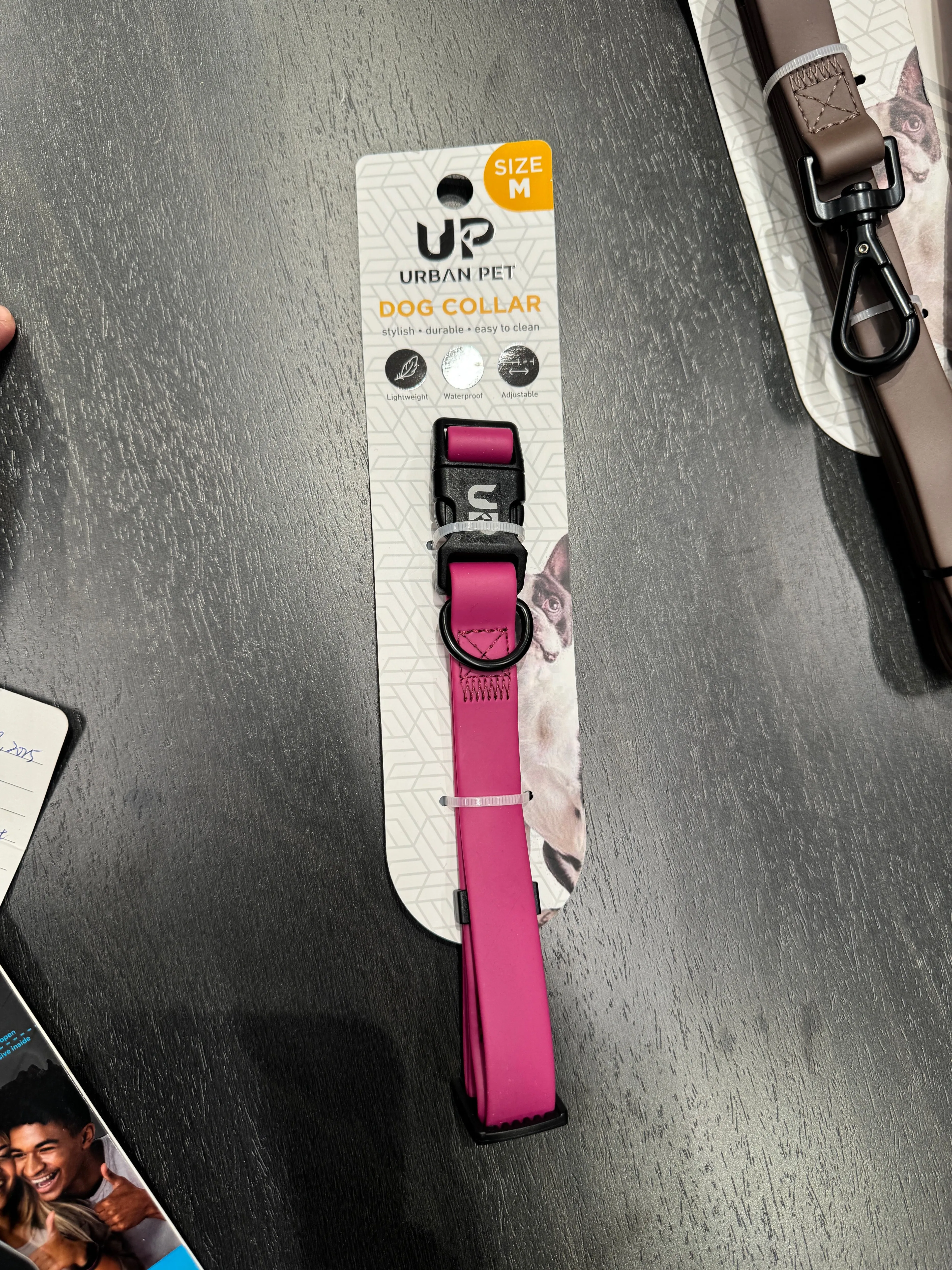 Product image for Medium Dog Collar Silicone Fuchsia 
