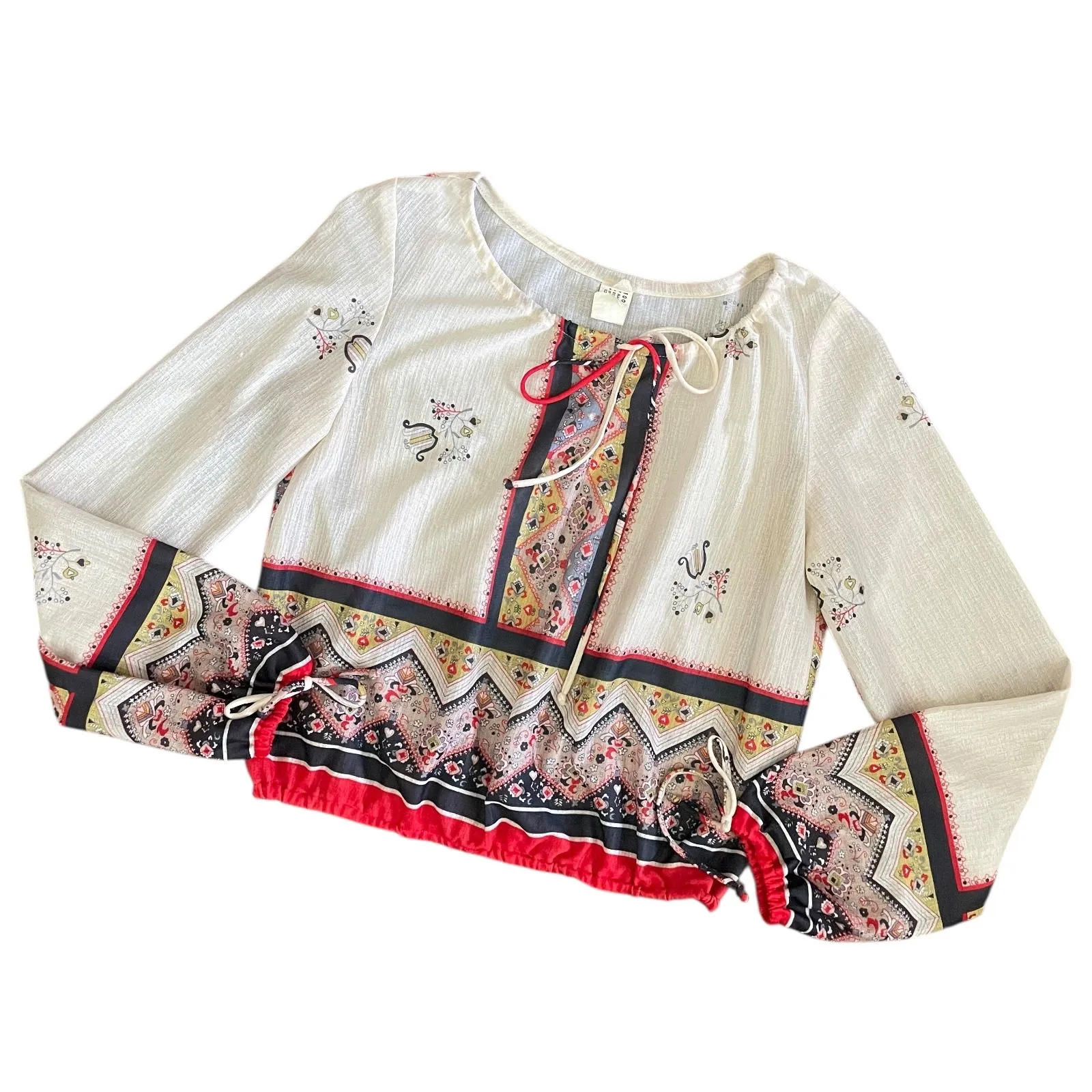 Product image for 1970s Boho Crop Top, Semi Sheer B 36"-38"