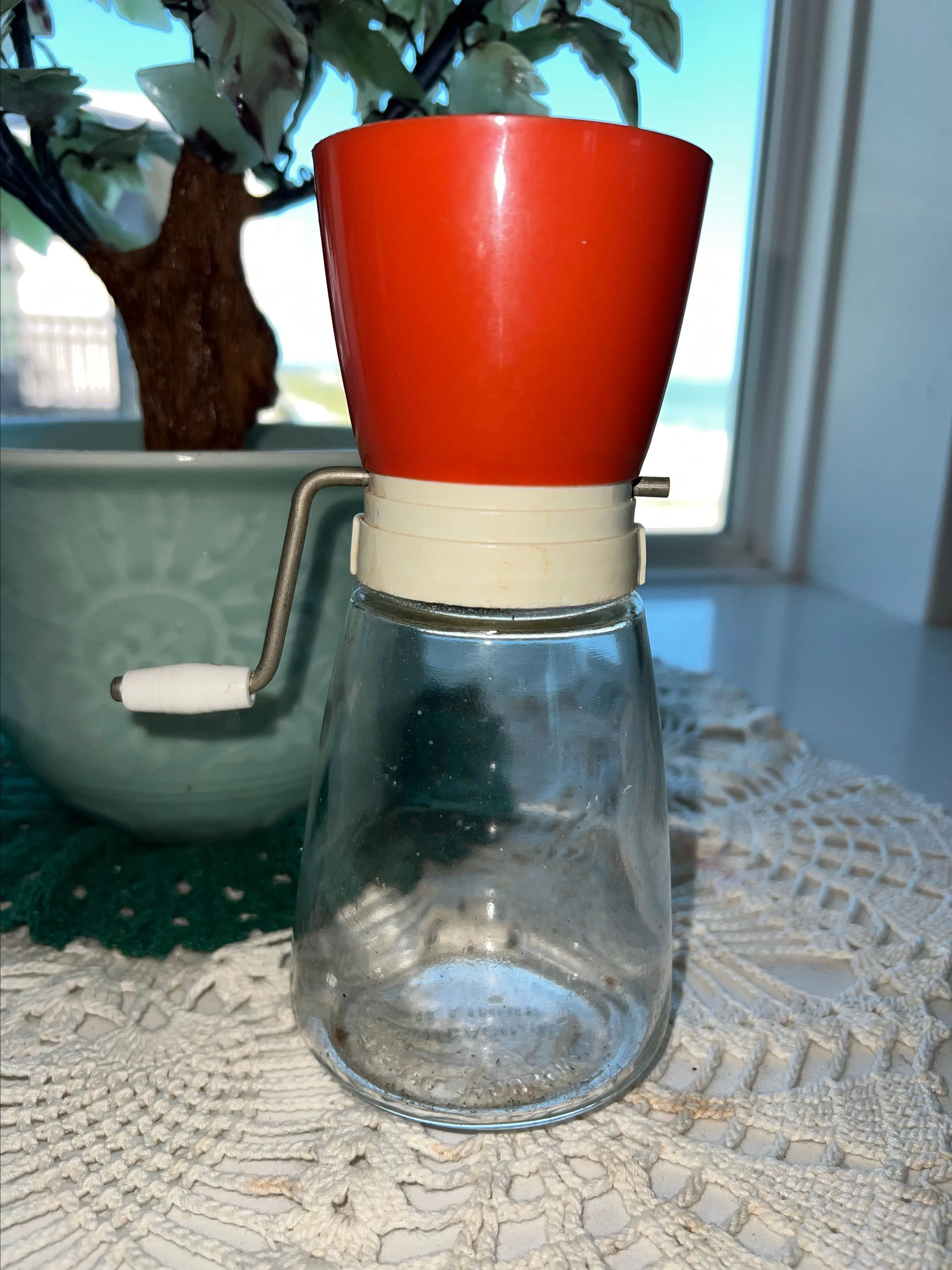 Product image for Vintage glass and plastic nut grinder