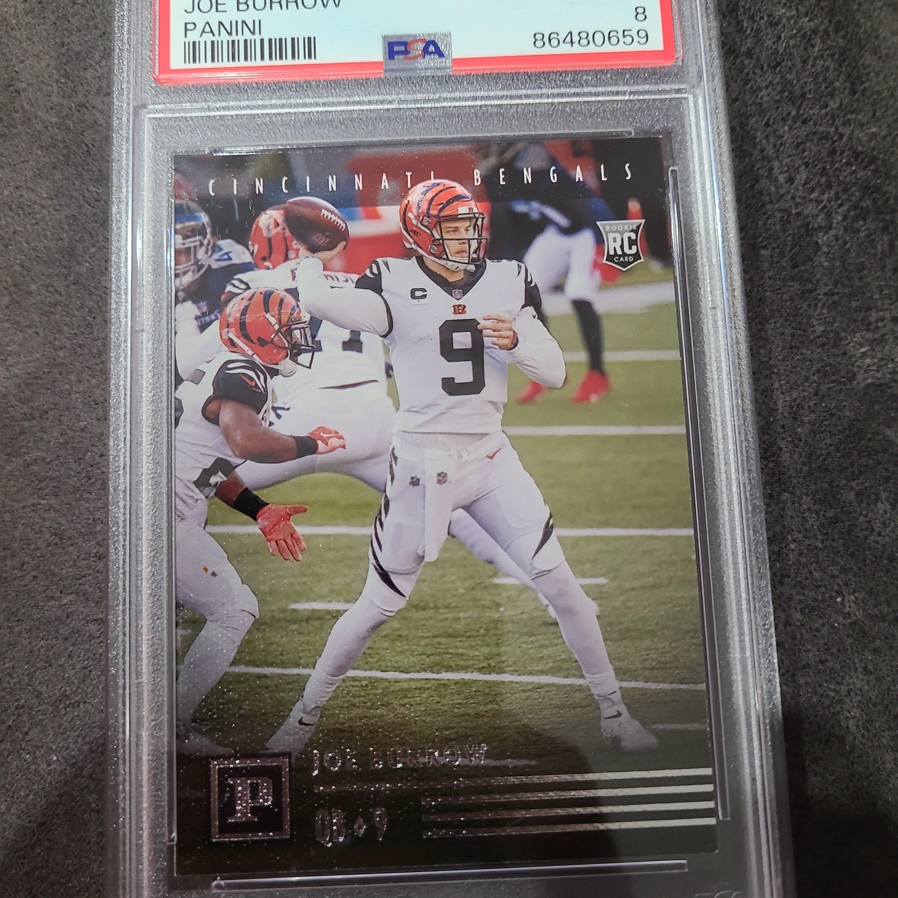 Product image for 2020 Panini Chronicles Panini Joe Burrow PA1 Panini PSA NM-MT 8