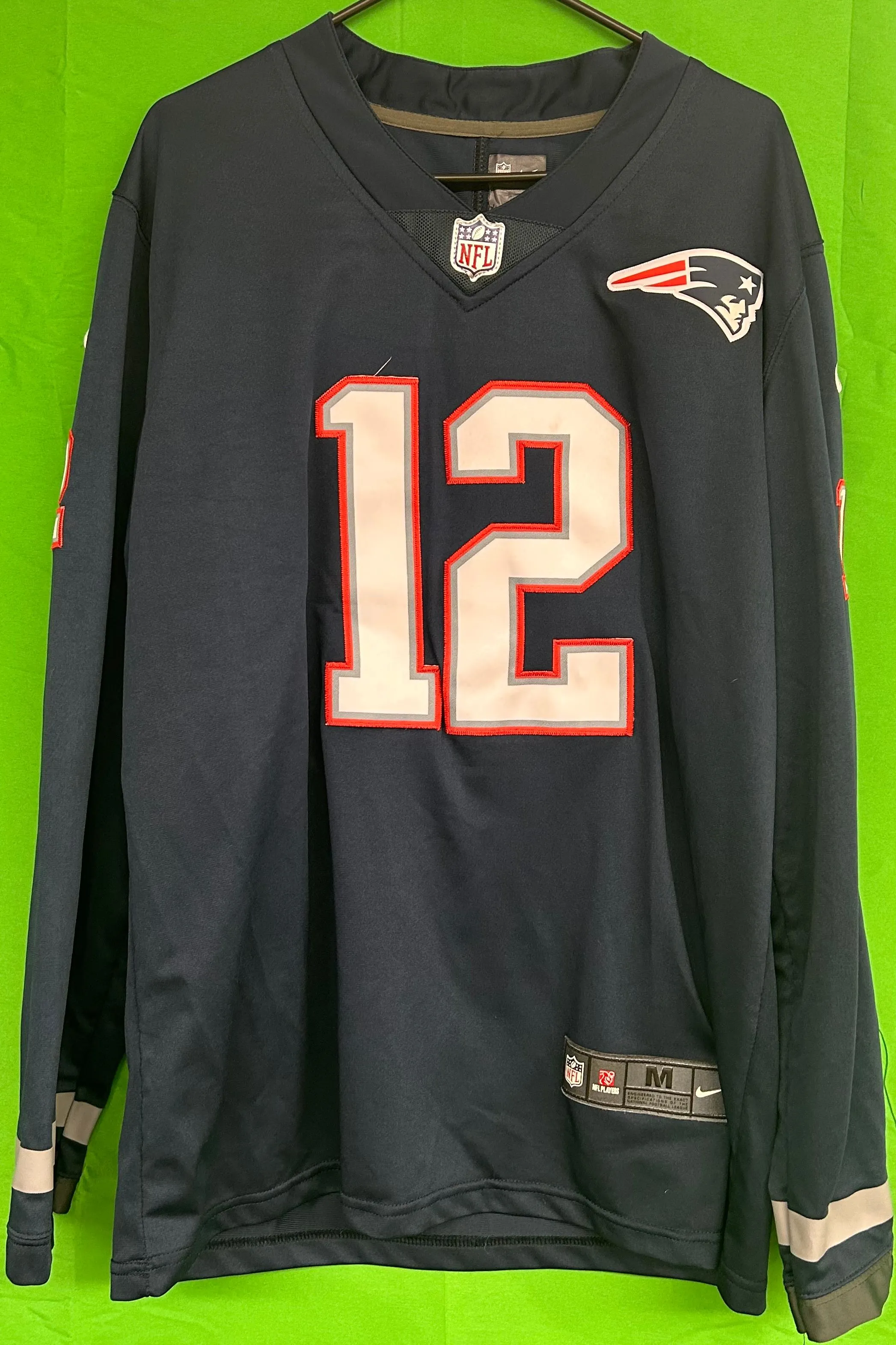 Product image for Tom Brady Patriots Long Sleeve Jersey (Medium)