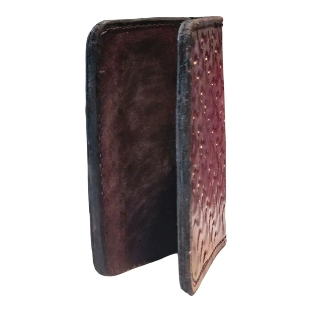 Product image for Leather Wallet, Maroon and Brown