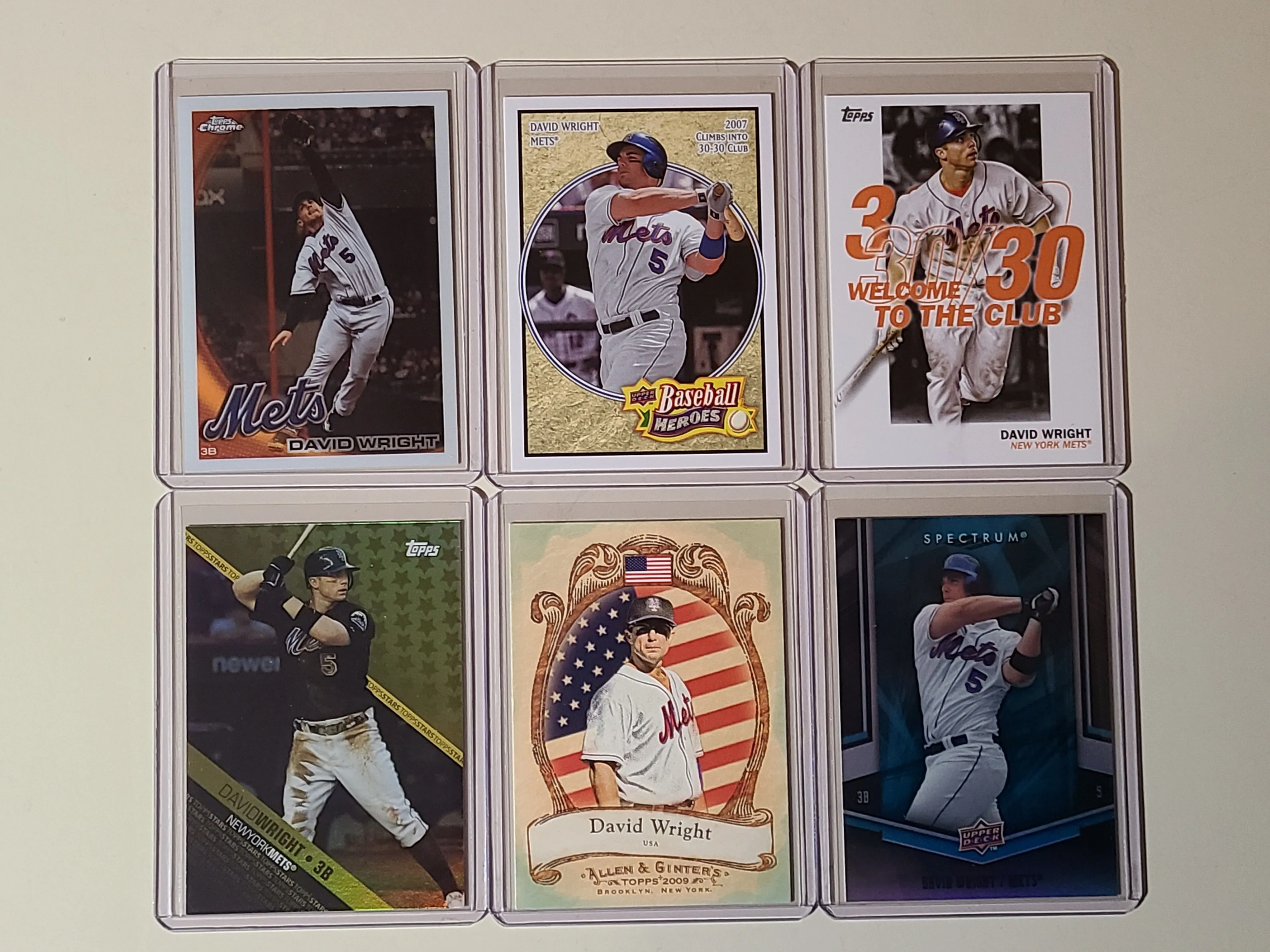 Product image for David Wright 6 Baseball Card Lot