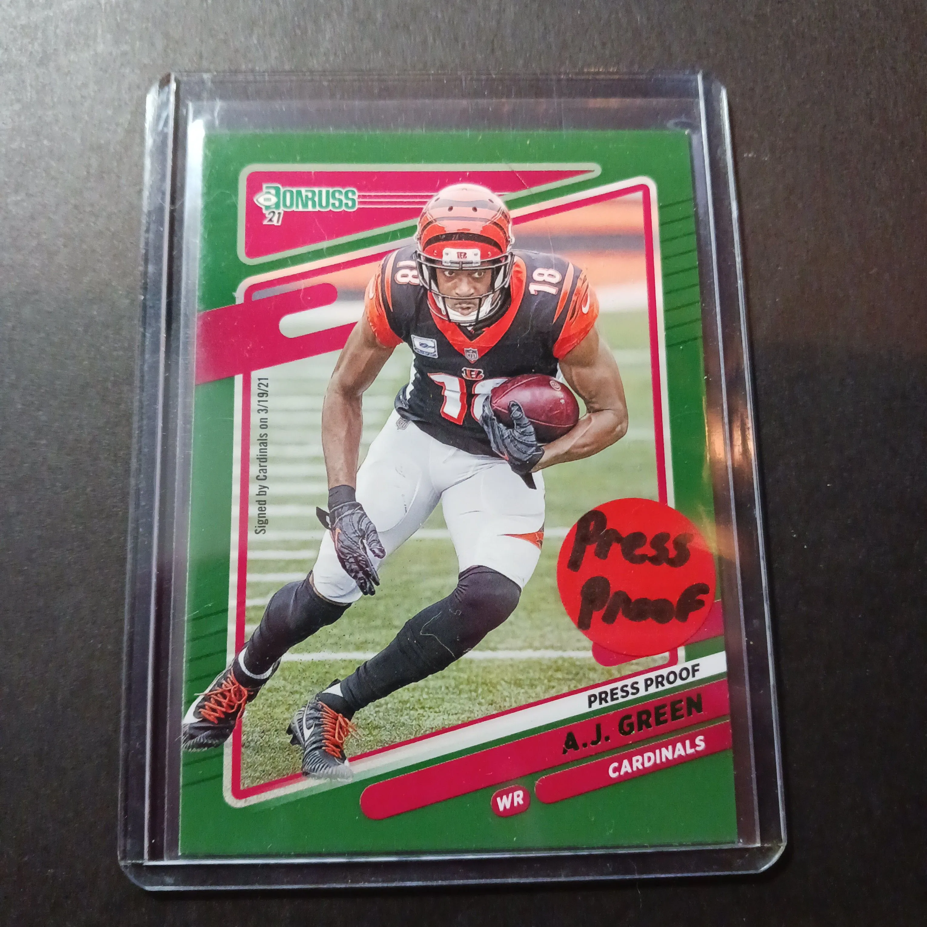 Product image for AJ Green 2021 Donruss Green Press Proof 
