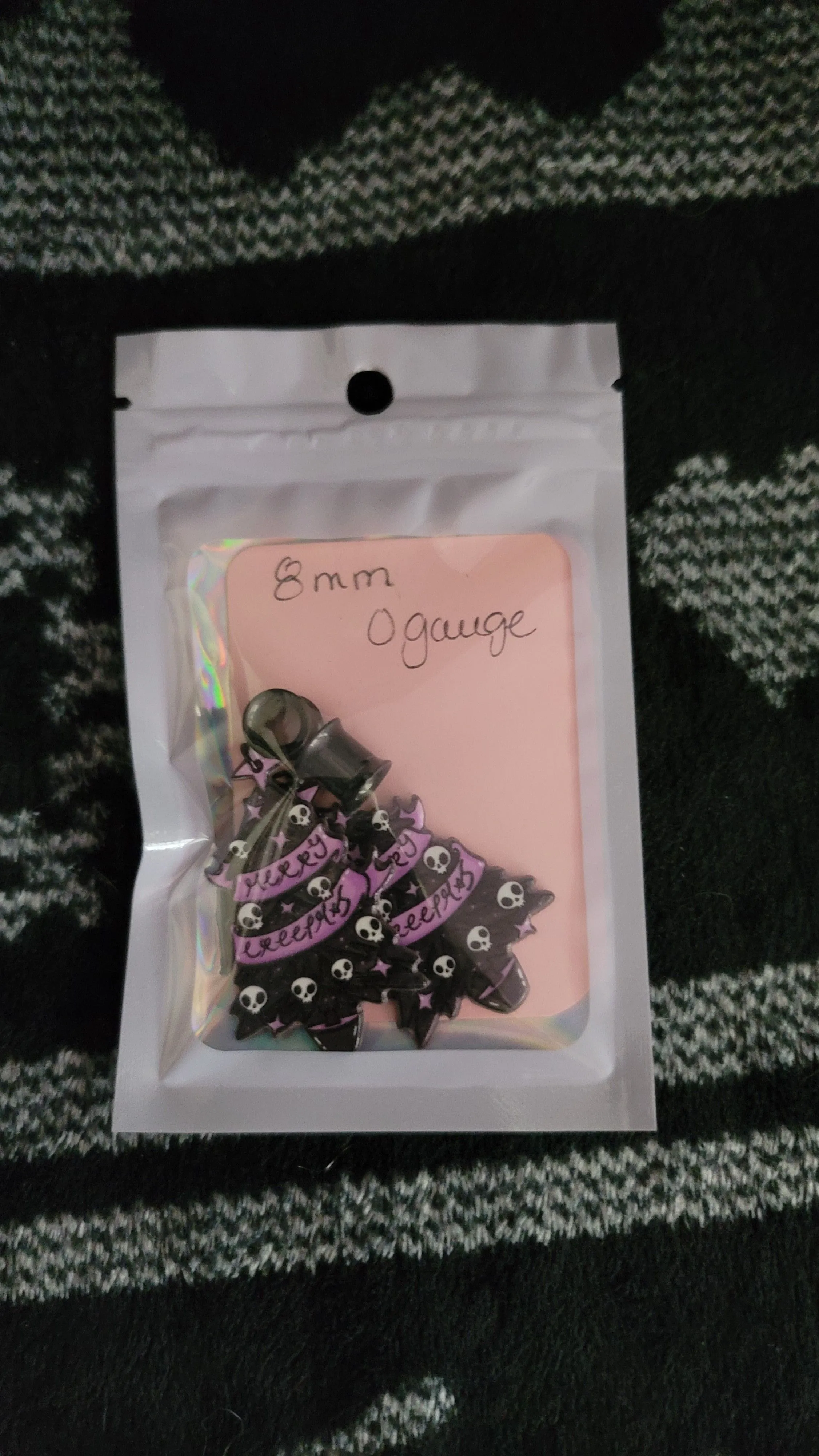 Product image for 8mm - 0 Gauge - Xmas Earrings 