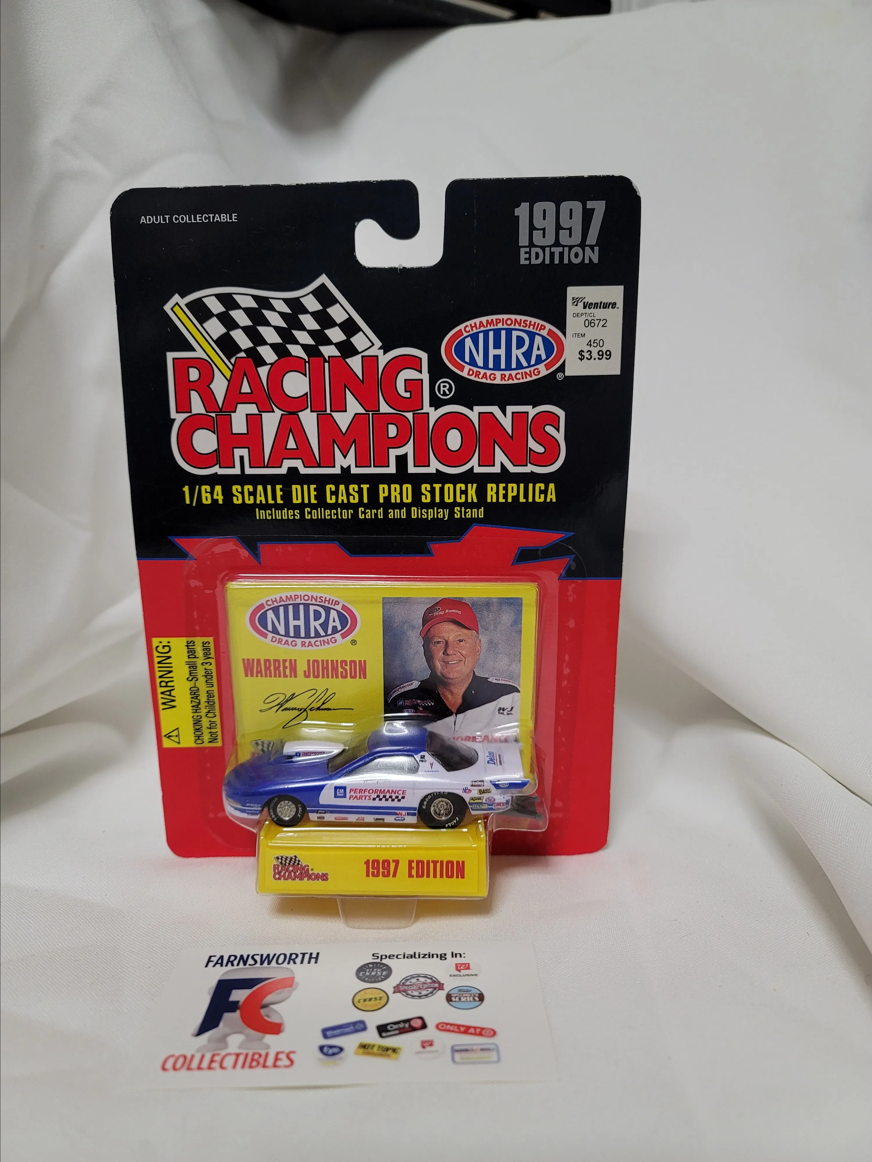 Product image for 1997 Racing Champions NHRA Warren Johnson 1:64 1997 Pontiac GM Performance Parts Pro Stock / Funny Car