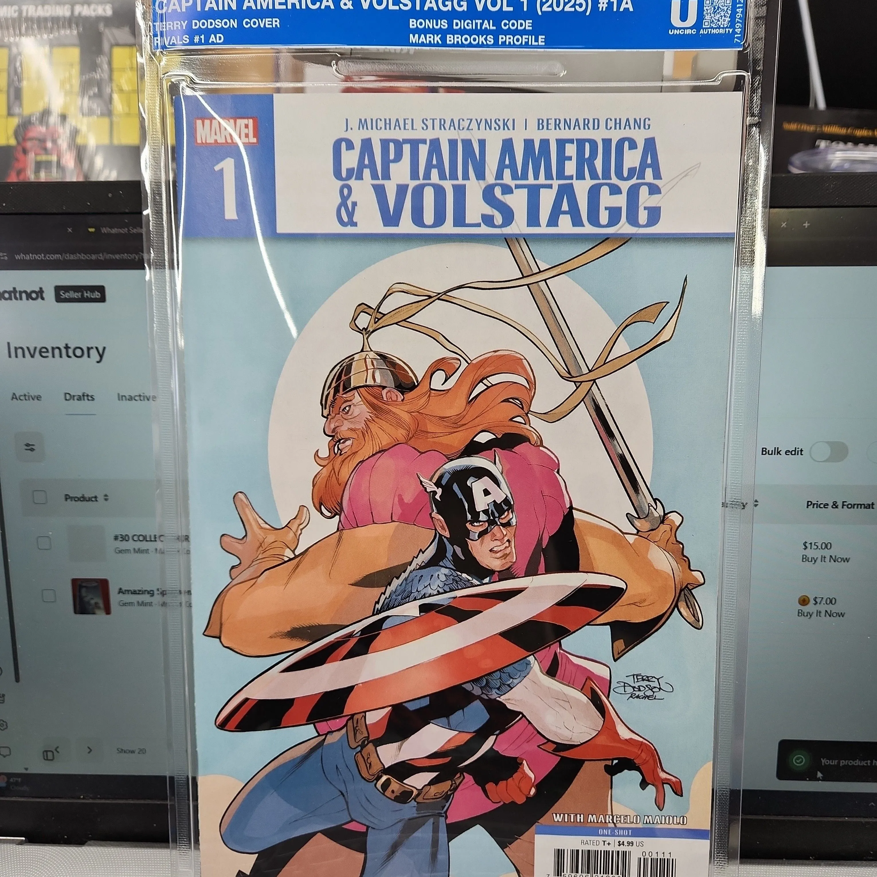 Product image for #30 COLLECT FOREVER UNCIRCULATED COMIC CAPTAIN AMERICA & VOLSTAGG VOL1 #1