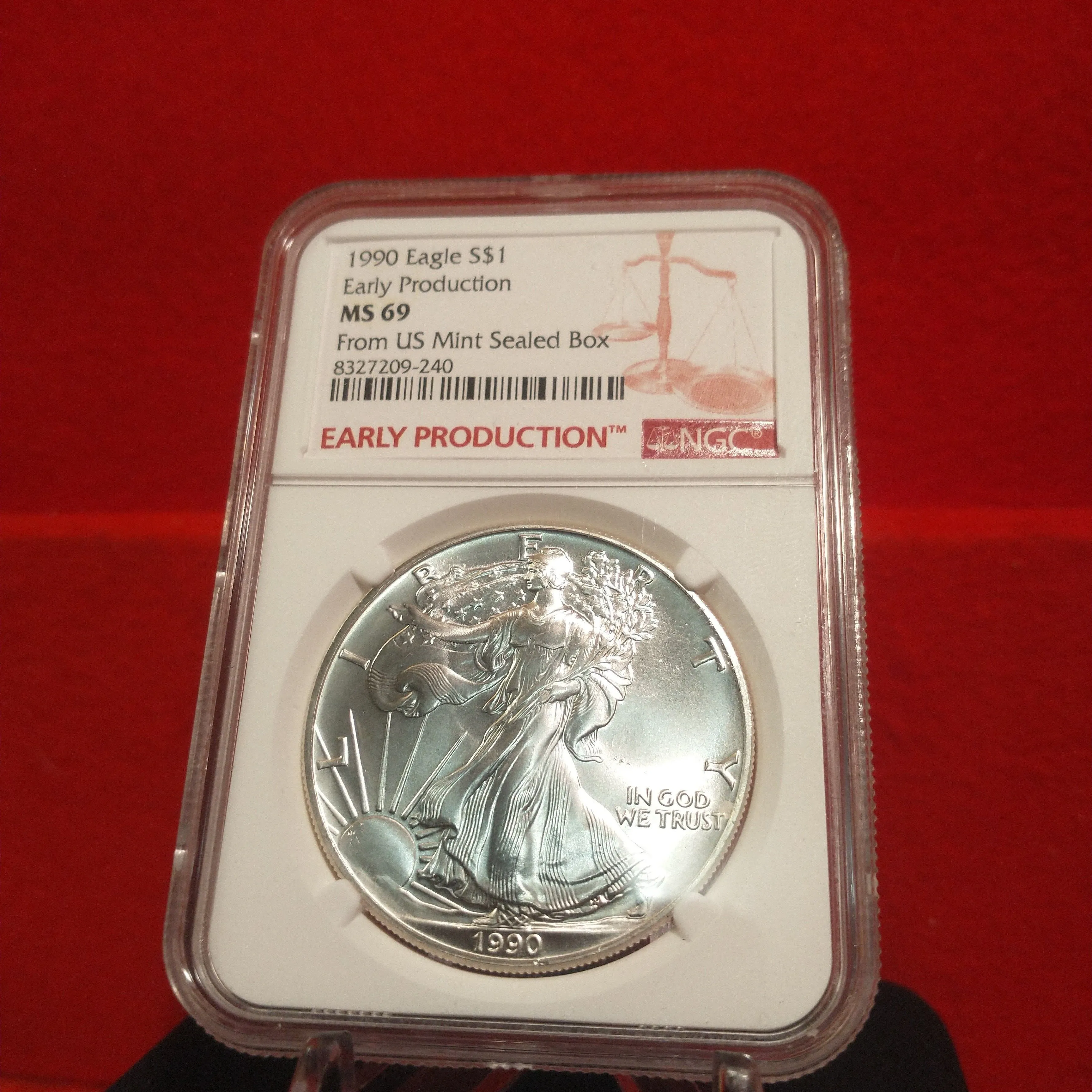 Product image for 1990 NGC Early Production Silver Eagle