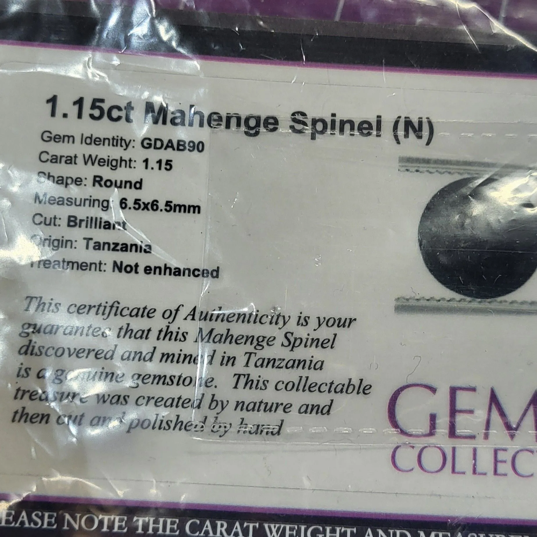 Product image for Dark Blue Spinel 1.15ct