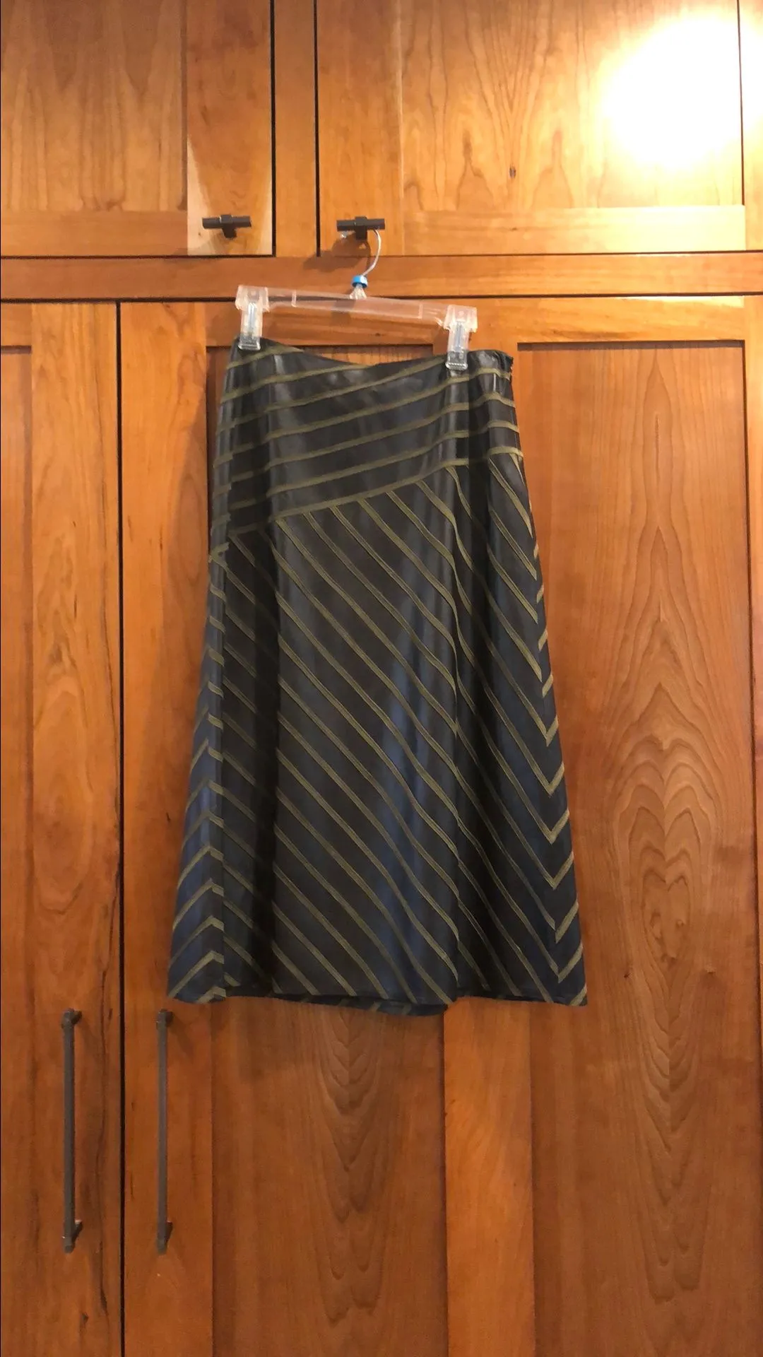 Product image for 64. Leather chevron skirt waist 14.5 length 32