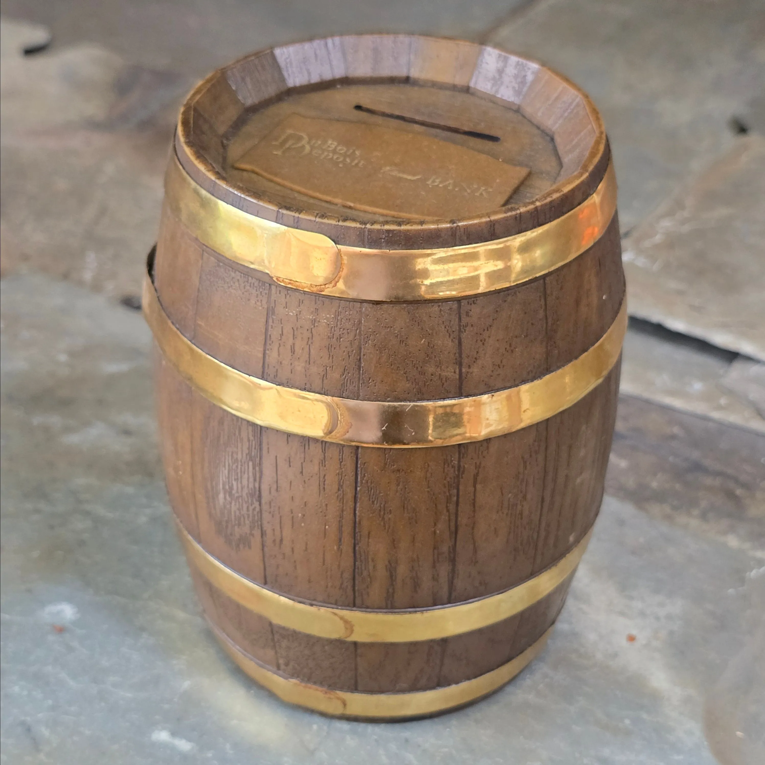 Product image for Vintage DuBois Deposit National Bank Plastic Barrel Keg Shaped Advertising Change Bank Walt Severance Co.
