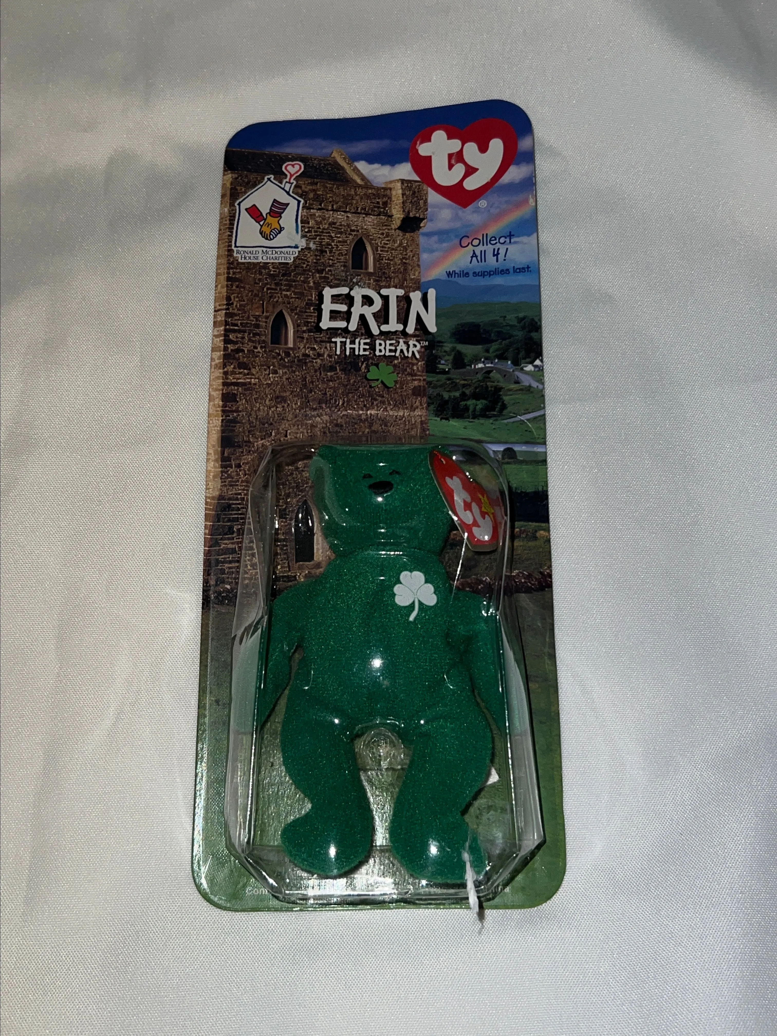 Product image for #7 TY Beanie Babies Erin Irish Green Bear