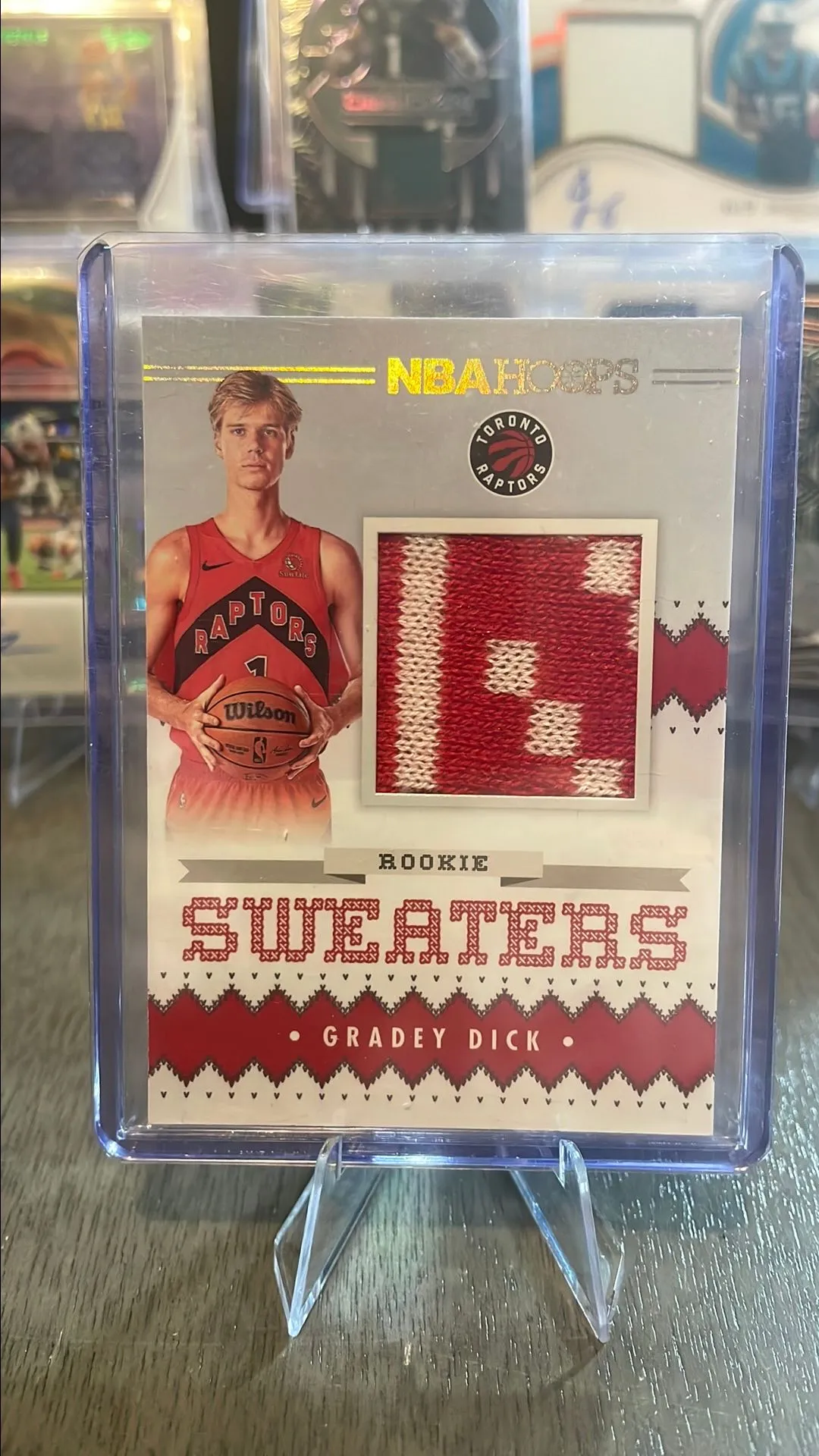 Product image for Gradey Dick 2023-24 NBA Hoops Rookie Sweaters RC #RSW-GD1