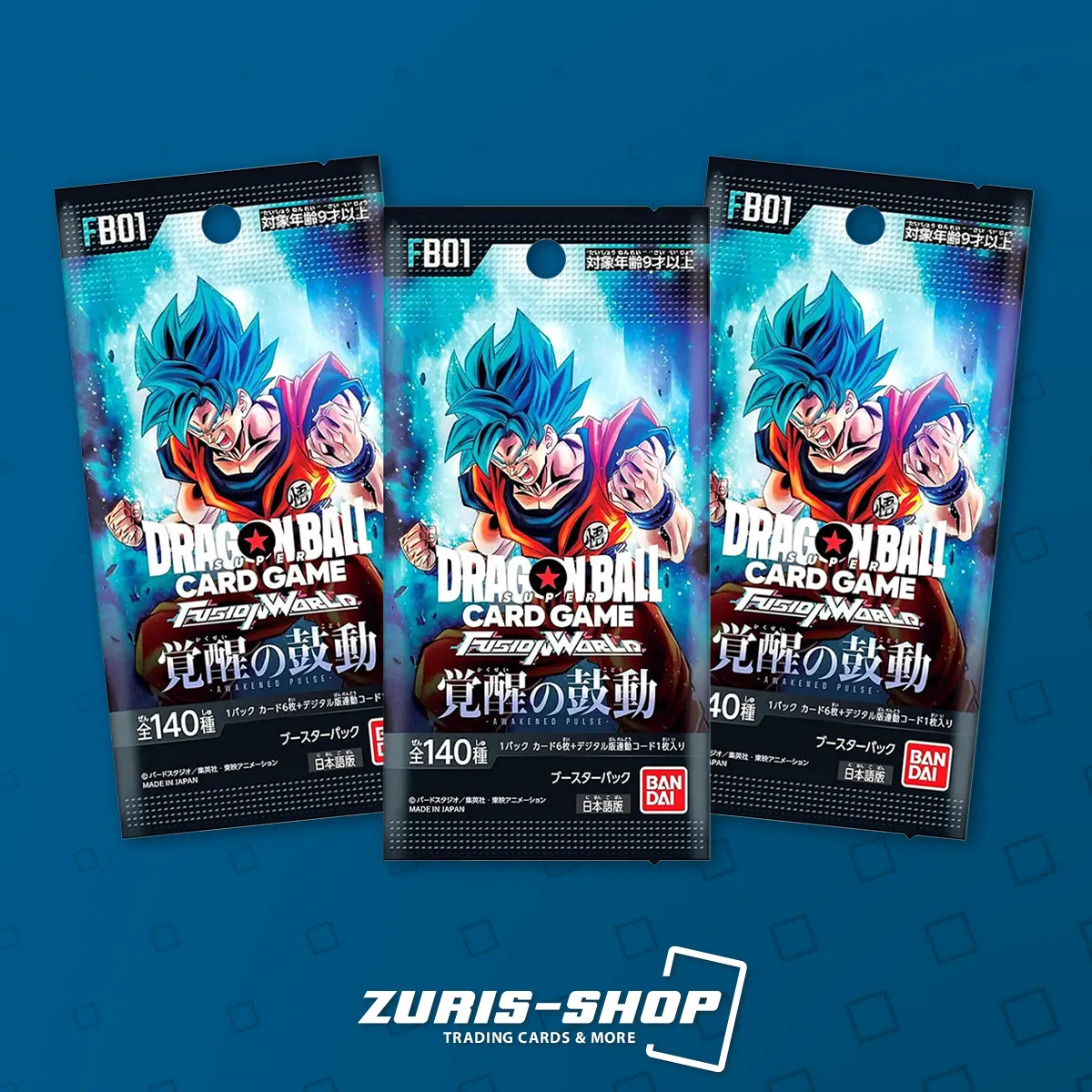 Produktbild für 3x Booster: Dragonball Fusion World japanisch - Awakened Pulse (FB-01)