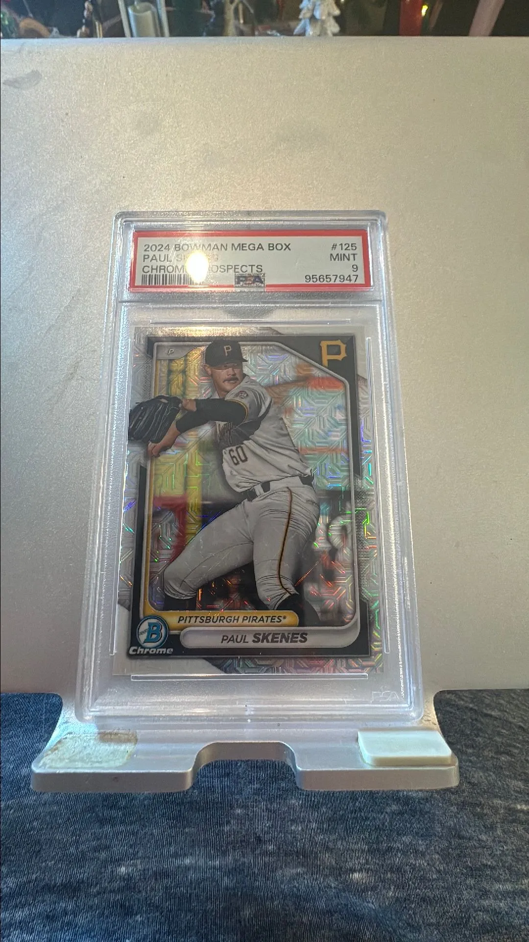 Product image for 2024 Bowman Mega Box Chrome Prospects Paul Skenes 125  PSA MINT 9