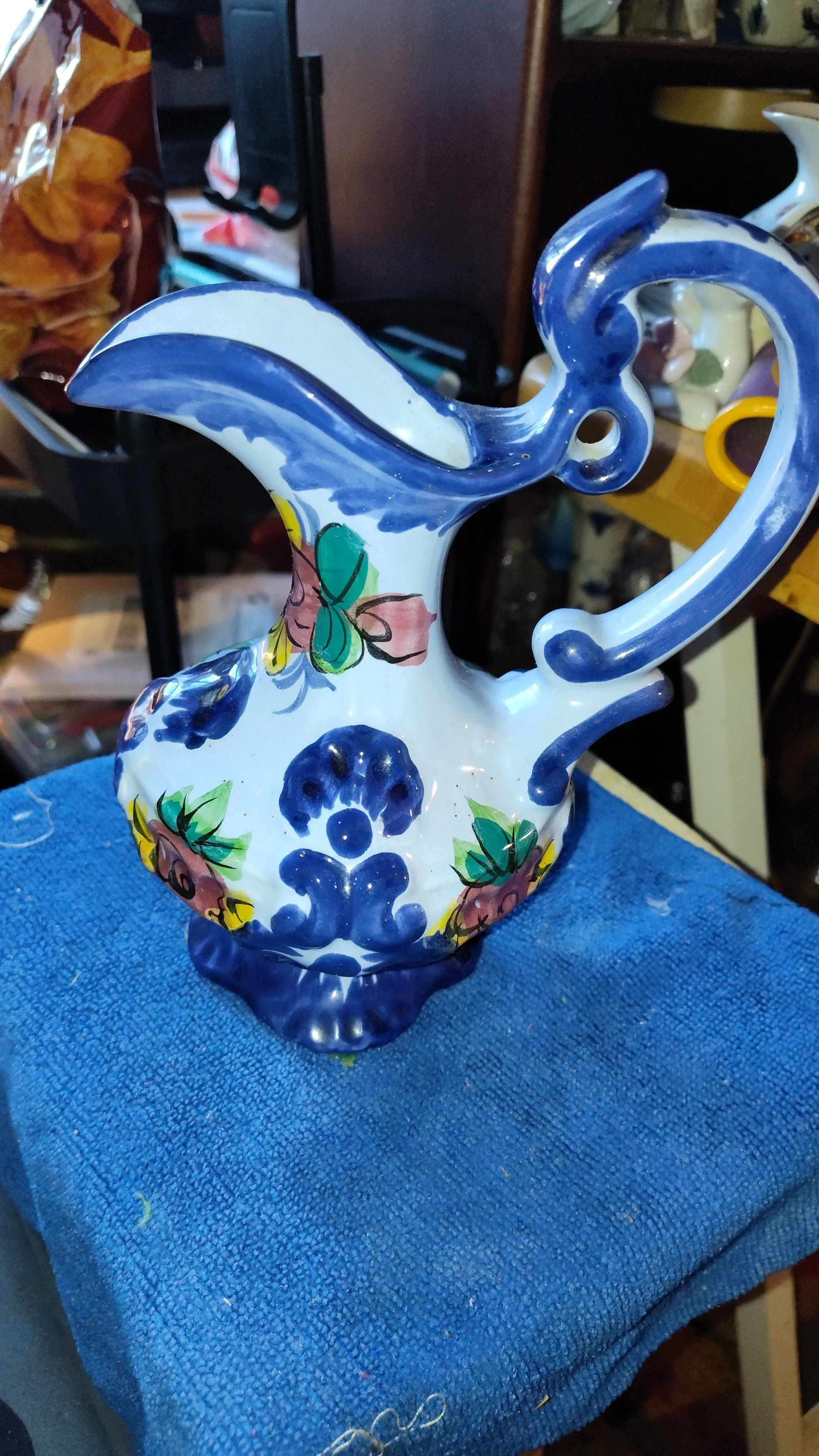 Product image for 370. hand painted Portugal pitcher 