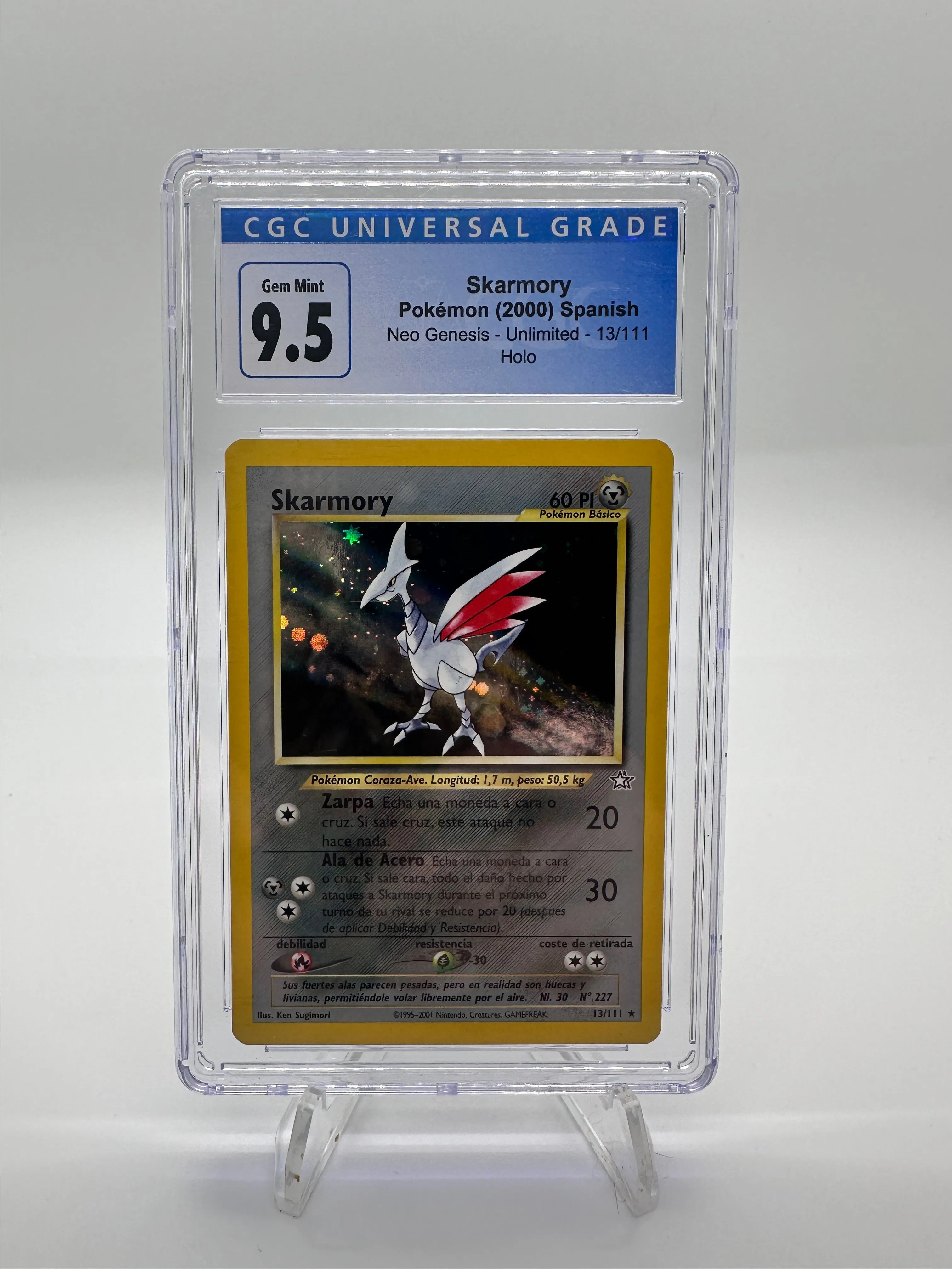 Product image for Skarmory Neo Genesis Holo CGC 10 Spanish POP 2!
