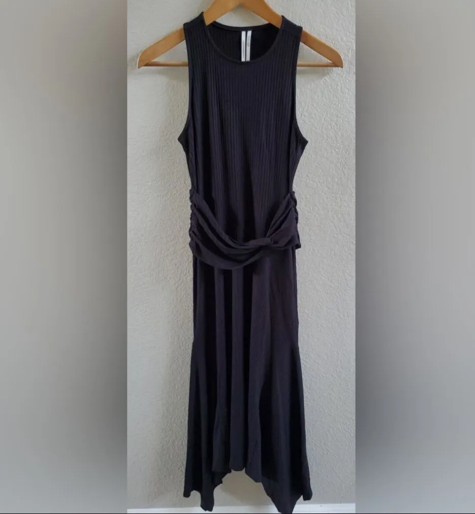 Product image for 198. Anthropologie Kingsolver Ribbed Black Midi Dress