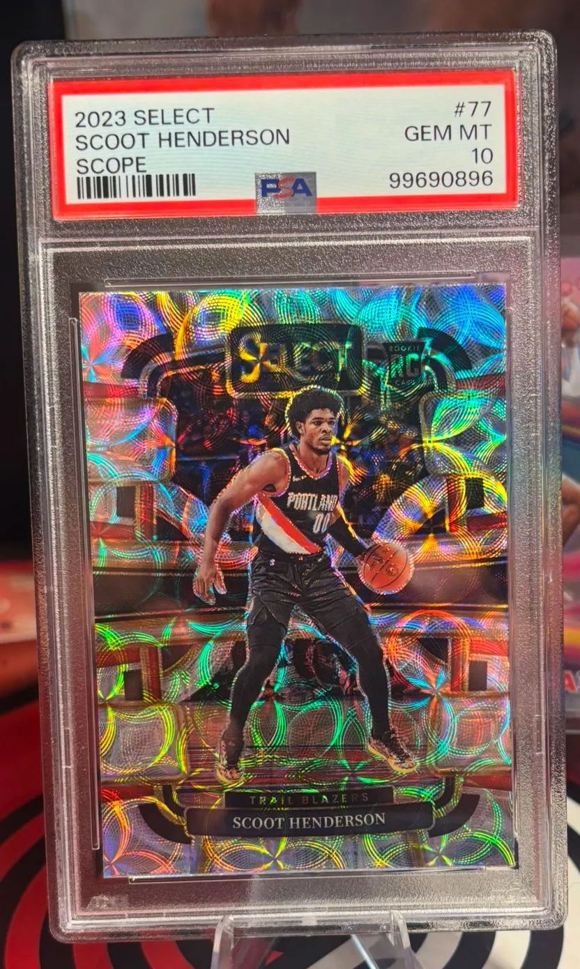 Product image for 2023 Panini Select Scoot Henderson 77 Scope PSA GEM MT 10